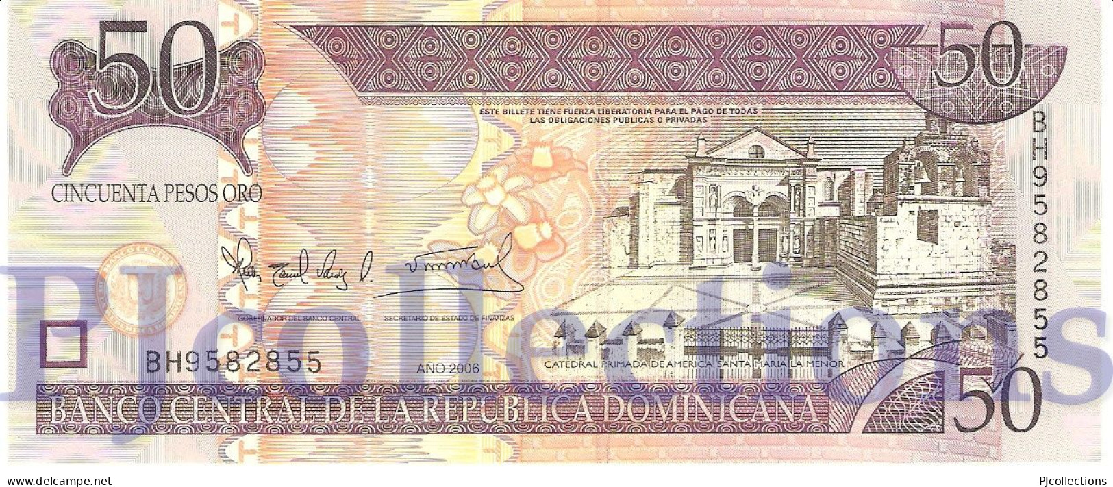 DOMINICAN REPUBLIC 50 PESOS ORO 2006 PICK 176a UNC - Dominikanische Rep.