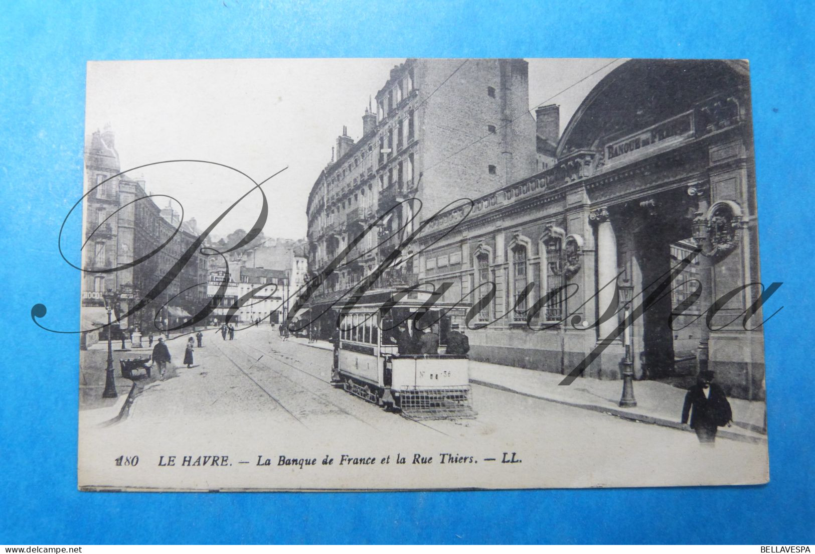 Le Havre  Tramway N°56 Banque De France S.M. Belge 16-09-1917 -D76 Léon Droixhe - War 1914-18