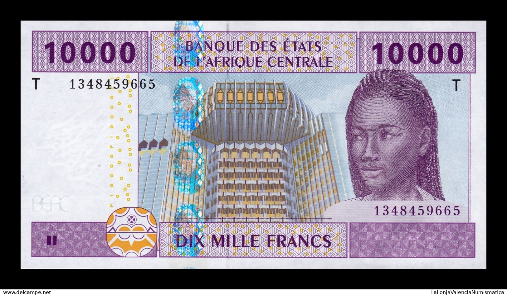 Estados África Central Central African St. Congo 10000 Francs 2002 (2020)  Pick 110Td Sc Unc - República Democrática Del Congo & Zaire