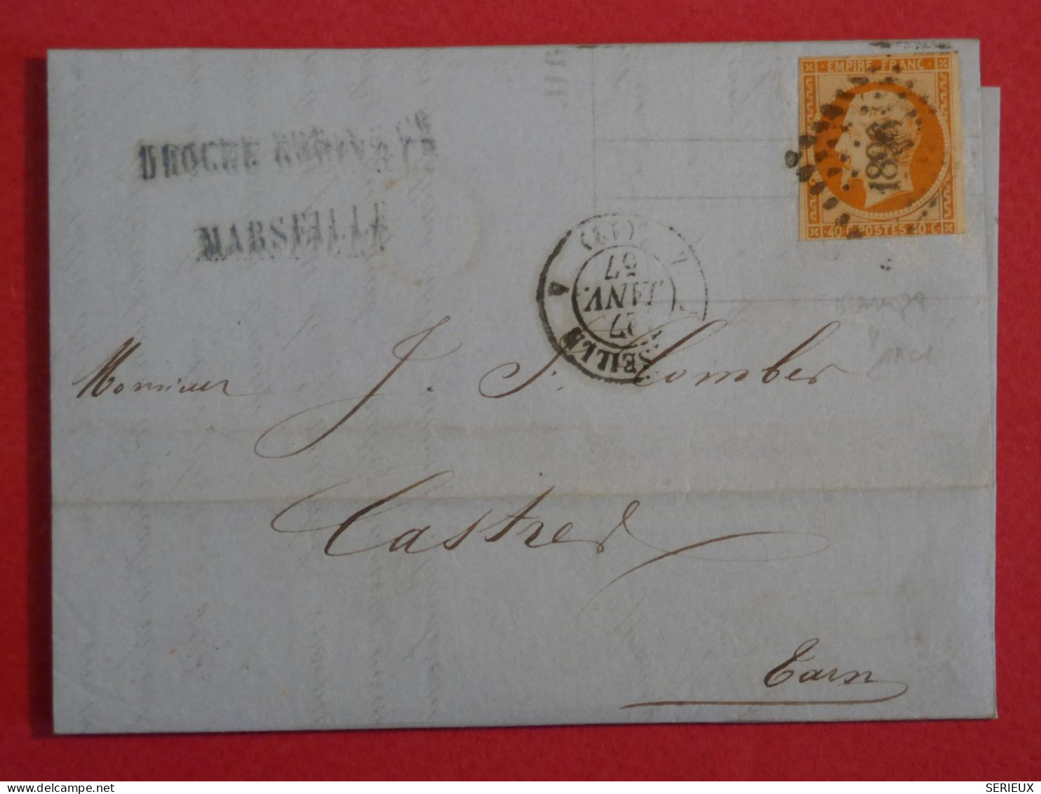 BS7 FRANCE   BELLE   LETTRE  1855 TOULOUSE A CASTRES  .NAPOLEON    N°16    + AFF INTERESSANT++++ - 1853-1860 Napoleon III