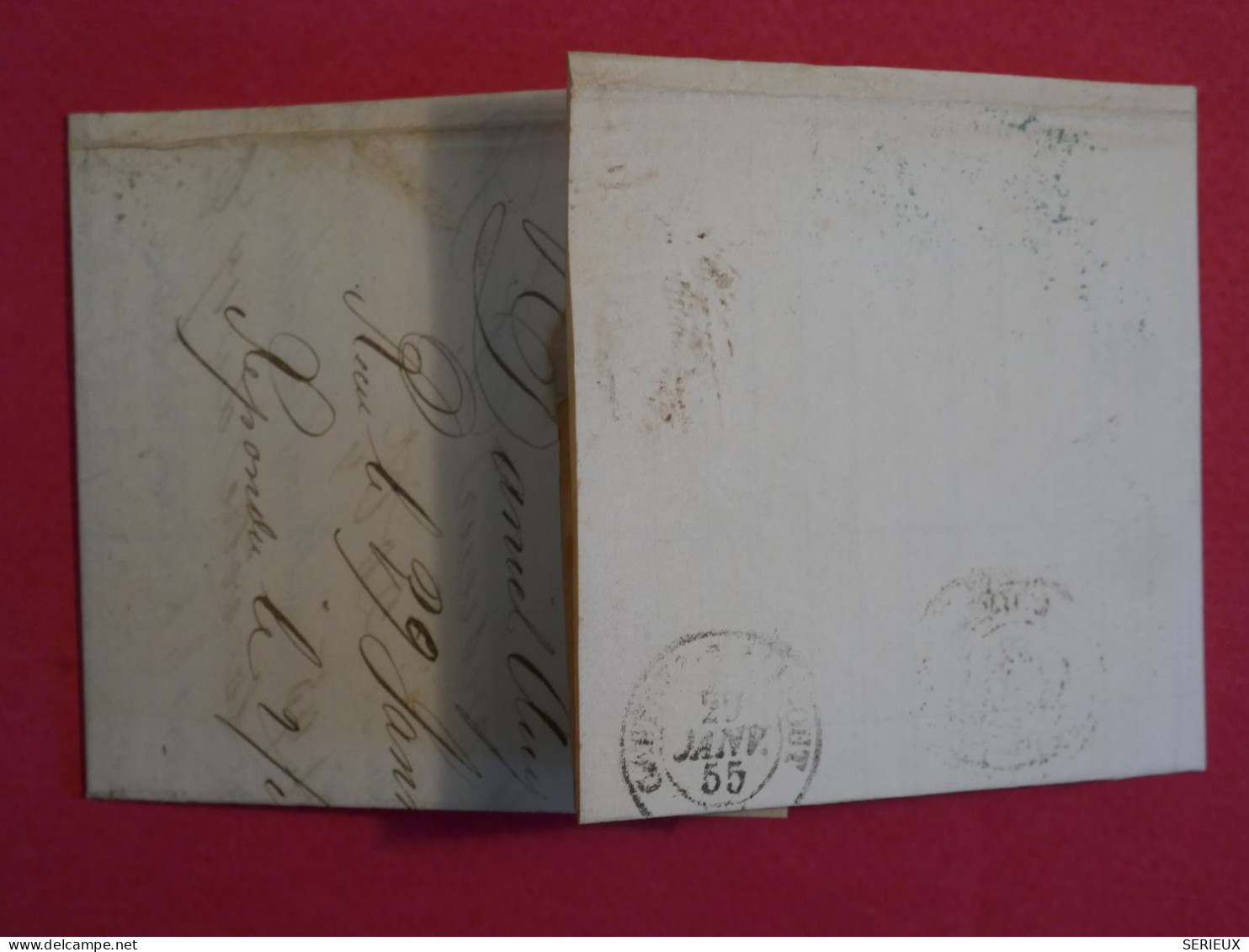 BS7 FRANCE   BELLE   LETTRE  1855 LYON A CASTRES  .NAPOLEON    N°16 CLAIR   + AFF INTERESSANT++++ - 1853-1860 Napoleon III