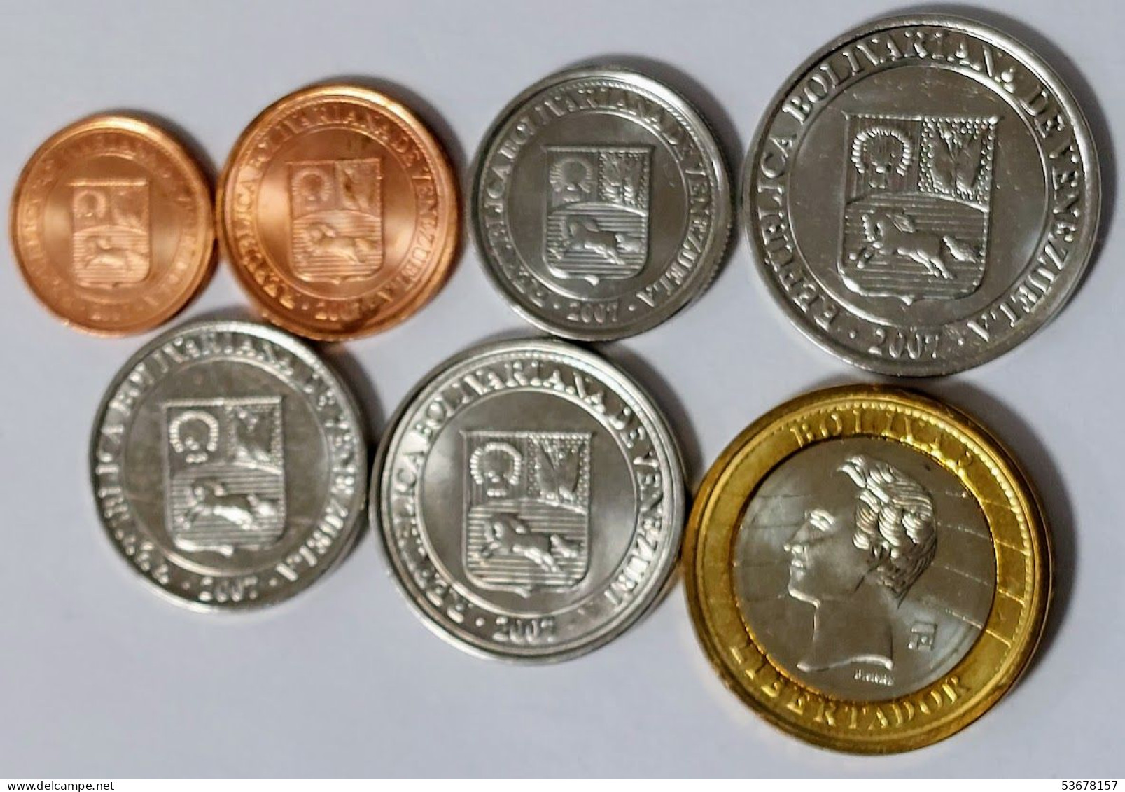 Venezuela  - Set 7 Coins 2007, Y# 87-93 (#2409) - Venezuela