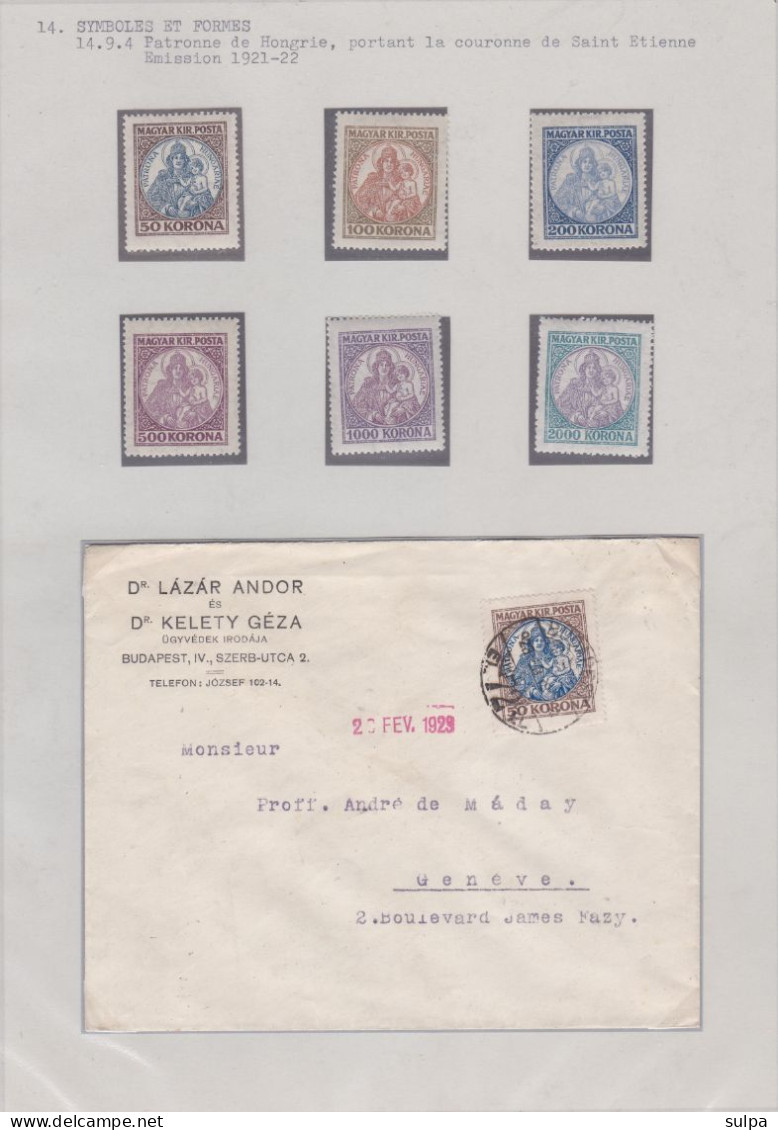 Madonna Korona, 2 Albumblätter, 10 Marken Und 3 Gel. Briefe - Collections