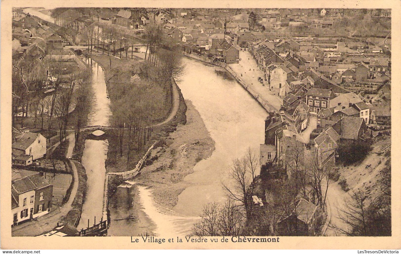 BELGIQUE - CHEVREMONT - Le Village Et La Vesdre Vu De Chèvremont - Carte Postale Ancienne - Chaudfontaine