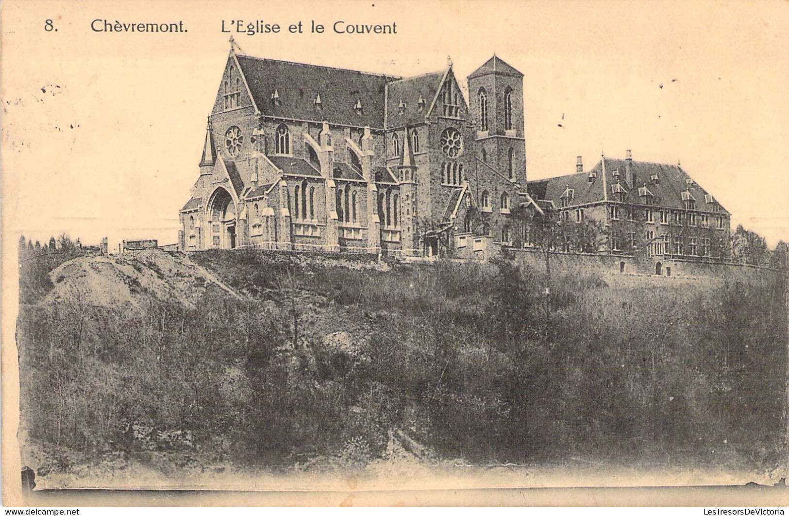 BELGIQUE - CHEVREMONT - L'église Et Le Couvent - Carte Postale Ancienne - Chaudfontaine