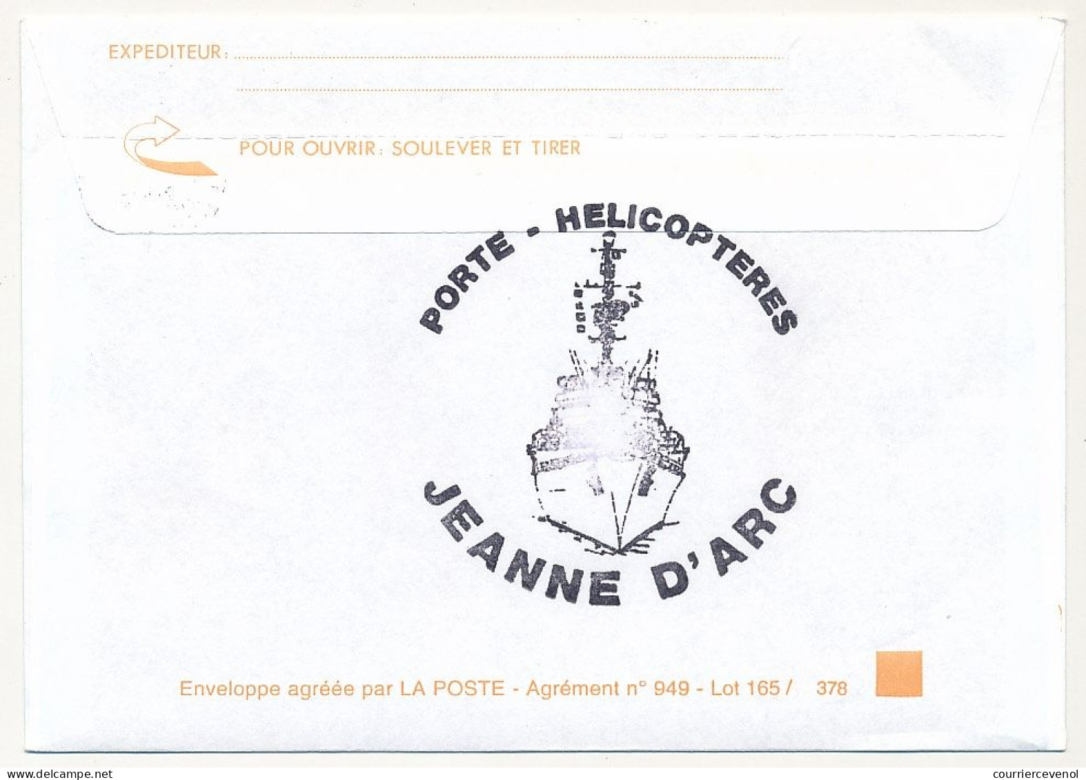 FRANCE - Env. Aff. 0,50 Channel OMEC Porte Hélicoptères Jeanne D'Arc - 40eme Campagne - 6/1/2005 - Naval Post