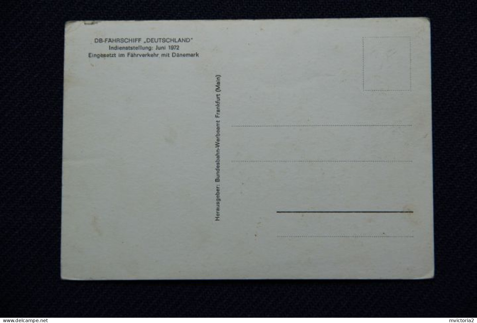 DB FAHSCHIFF DEUTSCHLAND " - Indienstsellung JUin 1972, Eingeseztim FAHVERKEHR Mit DANEMARK - Veerboten