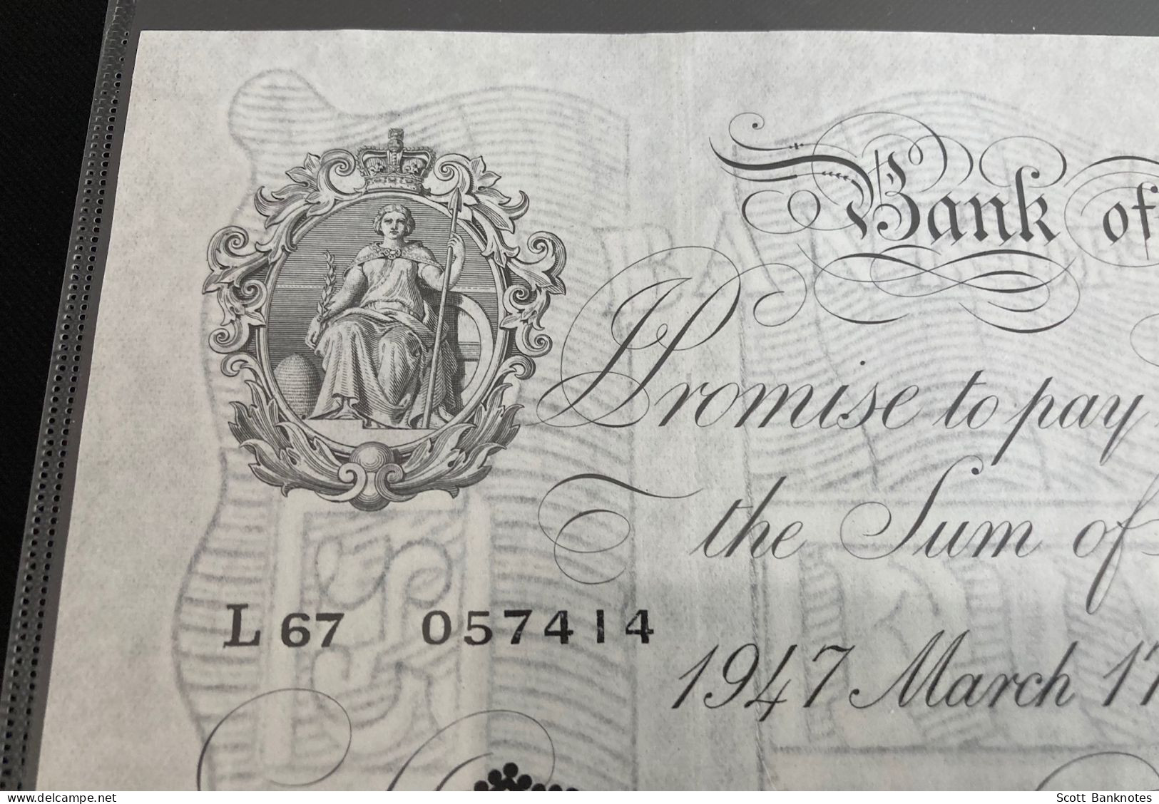 EPM B264, PEPPIATT 1947, SN L67 057414, Bank Of England - 5 Pounds
