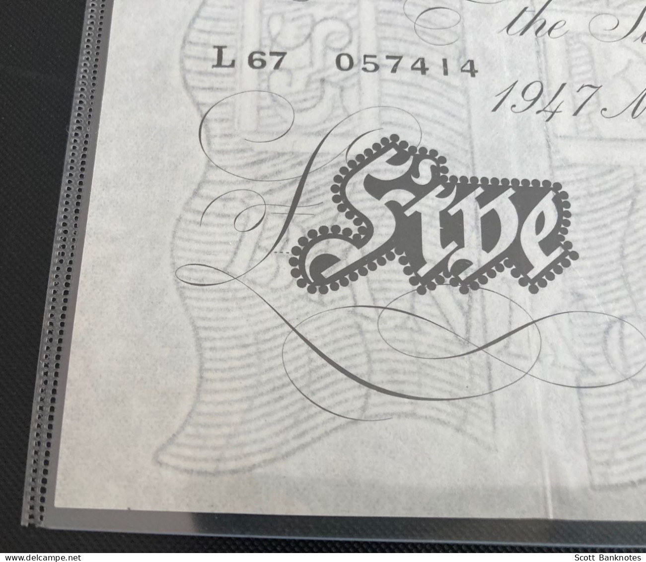 EPM B264, PEPPIATT 1947, SN L67 057414, Bank Of England - 5 Pounds