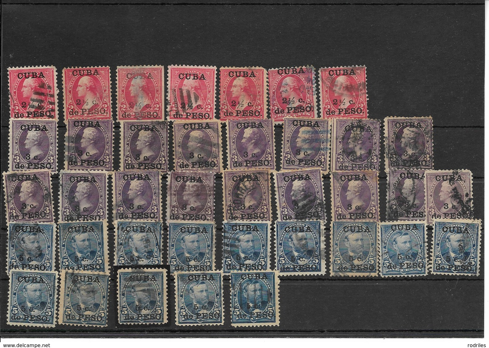 Antillas. Conjunto De 77 Sellos De Estados Unidos Con Sobrecarga Cuba - Used Stamps