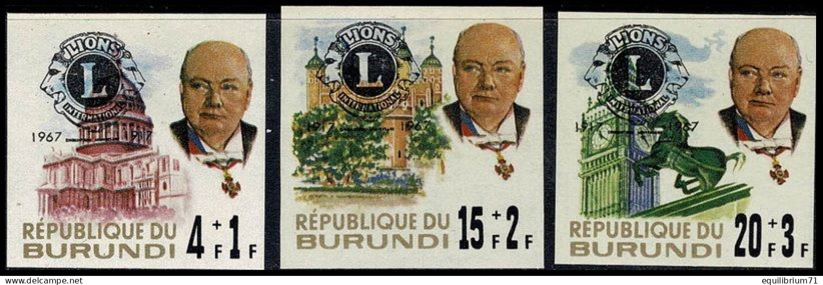 243/245**ND/OG - 50e Anniversaire Du/50e Verjaardag Van De/50-jähriges Jubiläum Von - "lions International" - BURUNDI - Sir Winston Churchill