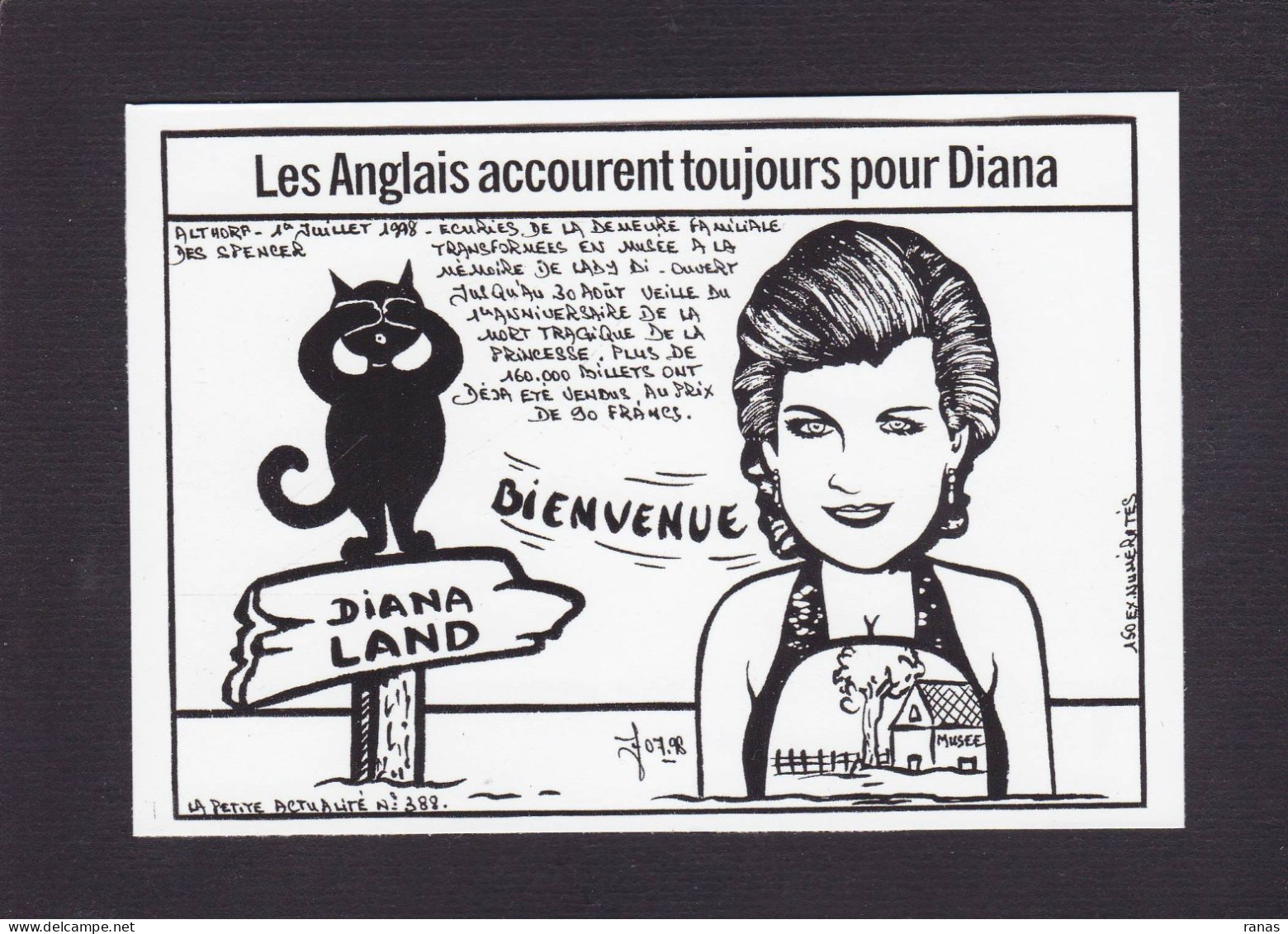 CPM Diana Royalty Angleterre Tirage Limité 150 Ex Numérotés Signés Jihel Non Circulé Chat Cat - Altri & Non Classificati