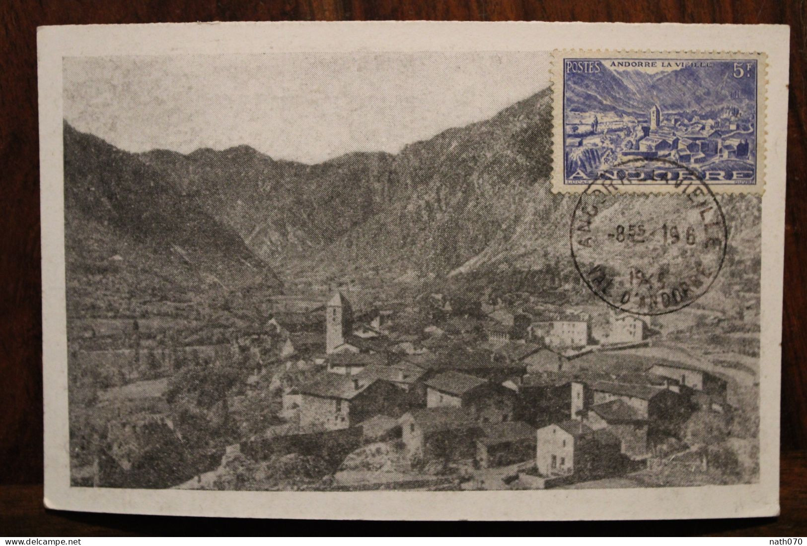 1945 Cpa Carte Maximum Andorre Cover Andorra Timbre Andorre La Vieille 5f N°109 - Maximumkaarten