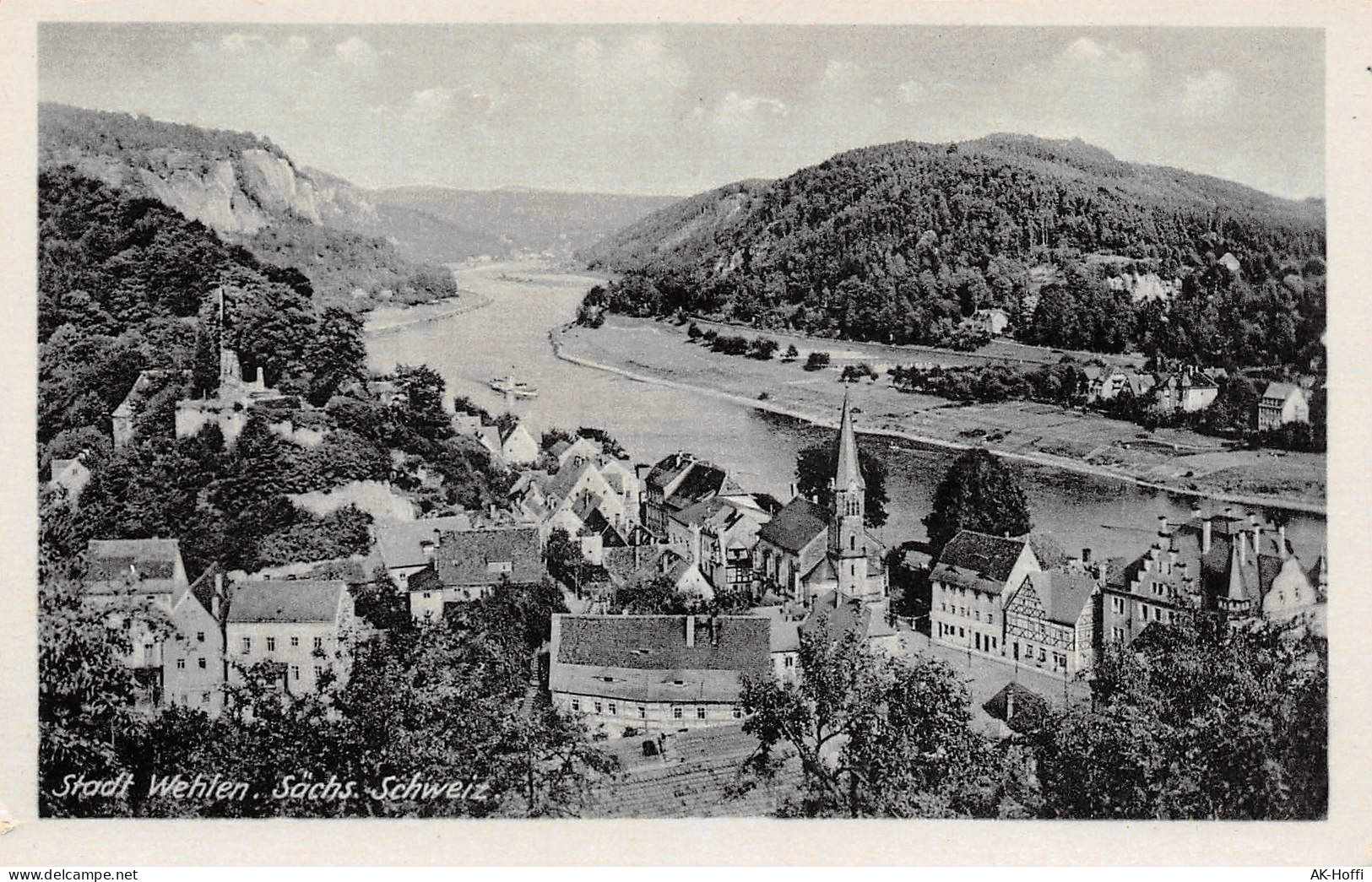 Stadt Wehlen Sachs. Schweiz Verlag: A. & R. Adam, Dresden N 6, KI. Meifiner Gasse (2649) - Wehlen