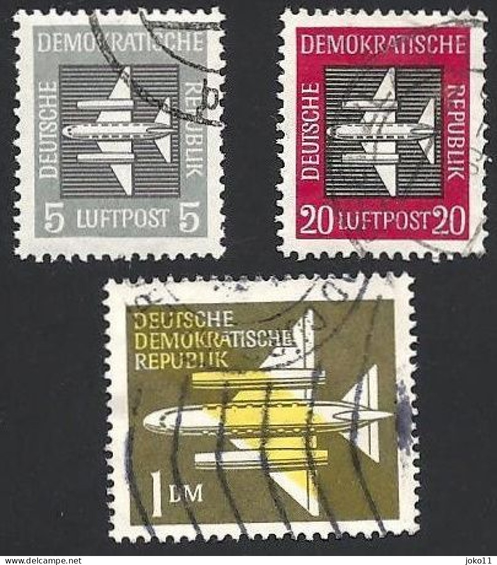 DDR, 1957, Michel-Nr. 609+610+613, Gestempelt - Gebraucht