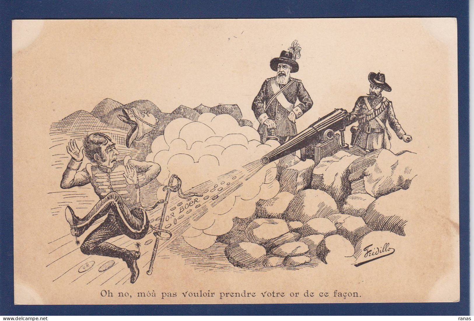 CPA Afrique Du Sud Transvaal Guerre War Des Boers Angleterre Non Circulé Satirique Caricature FREDILLO - Afrique Du Sud