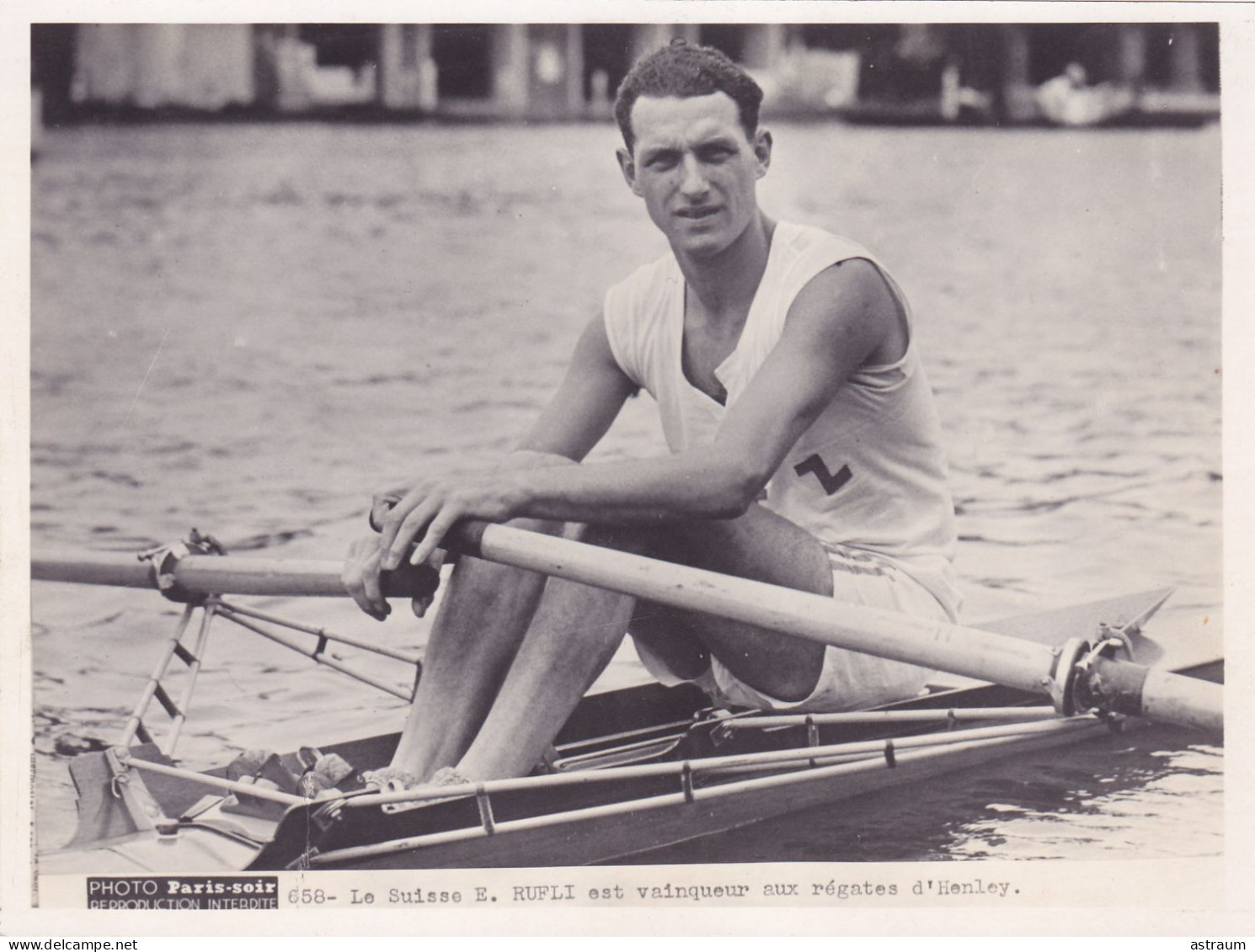 Cpa / Photo - Ang - Henley On Thames - Oxford - Sport Aviron - Rameur Suisse Ernst Rufli Vainqueur Des Regates 1936 - Rowing