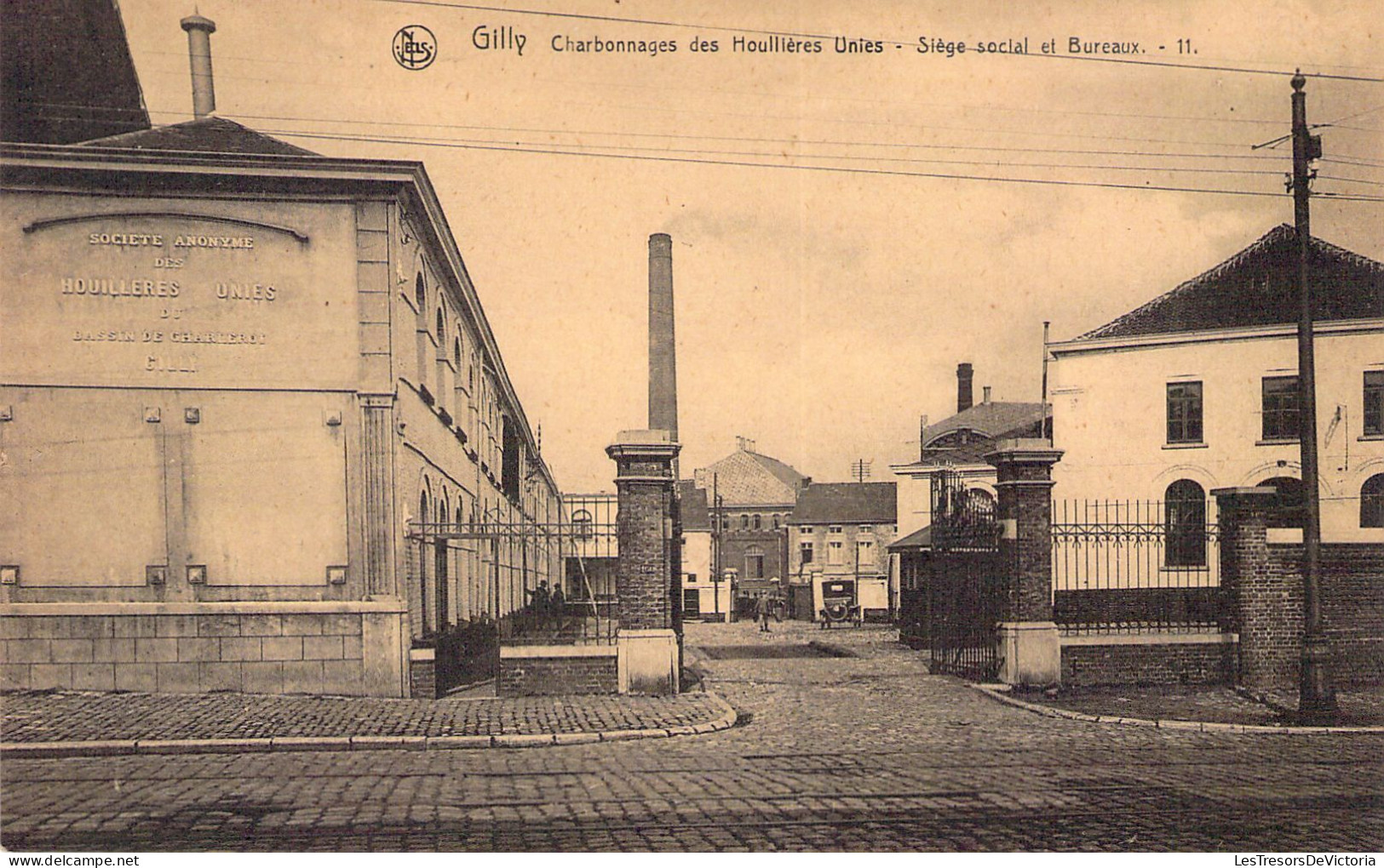 BELGIQUE - GILLY - Charbonnages Des Houllières Unies - Siège Social Et Bureaux - 11 - Carte Postale Ancienne - Charleroi