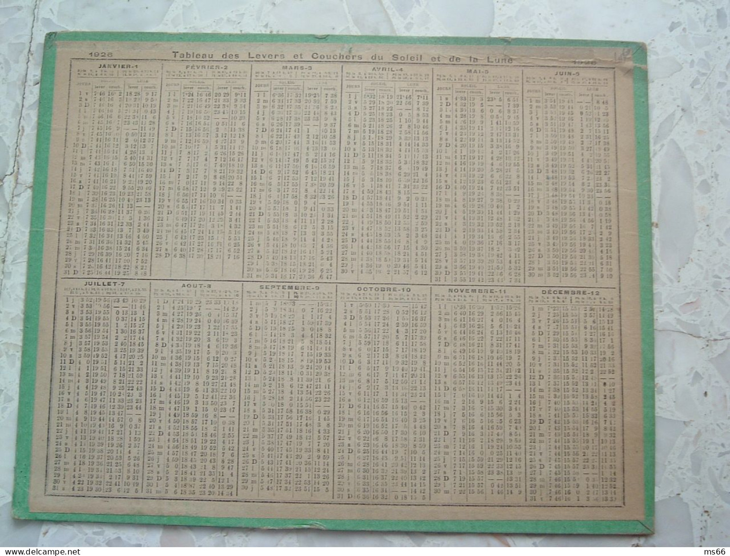 CALENDRIER 1926 POSTES & TELEGRAPHES Cartonné, Chasse à Courre, éphéméride Chasseur Cheval PTT Facteur Etrennes - Groot Formaat: 1921-40