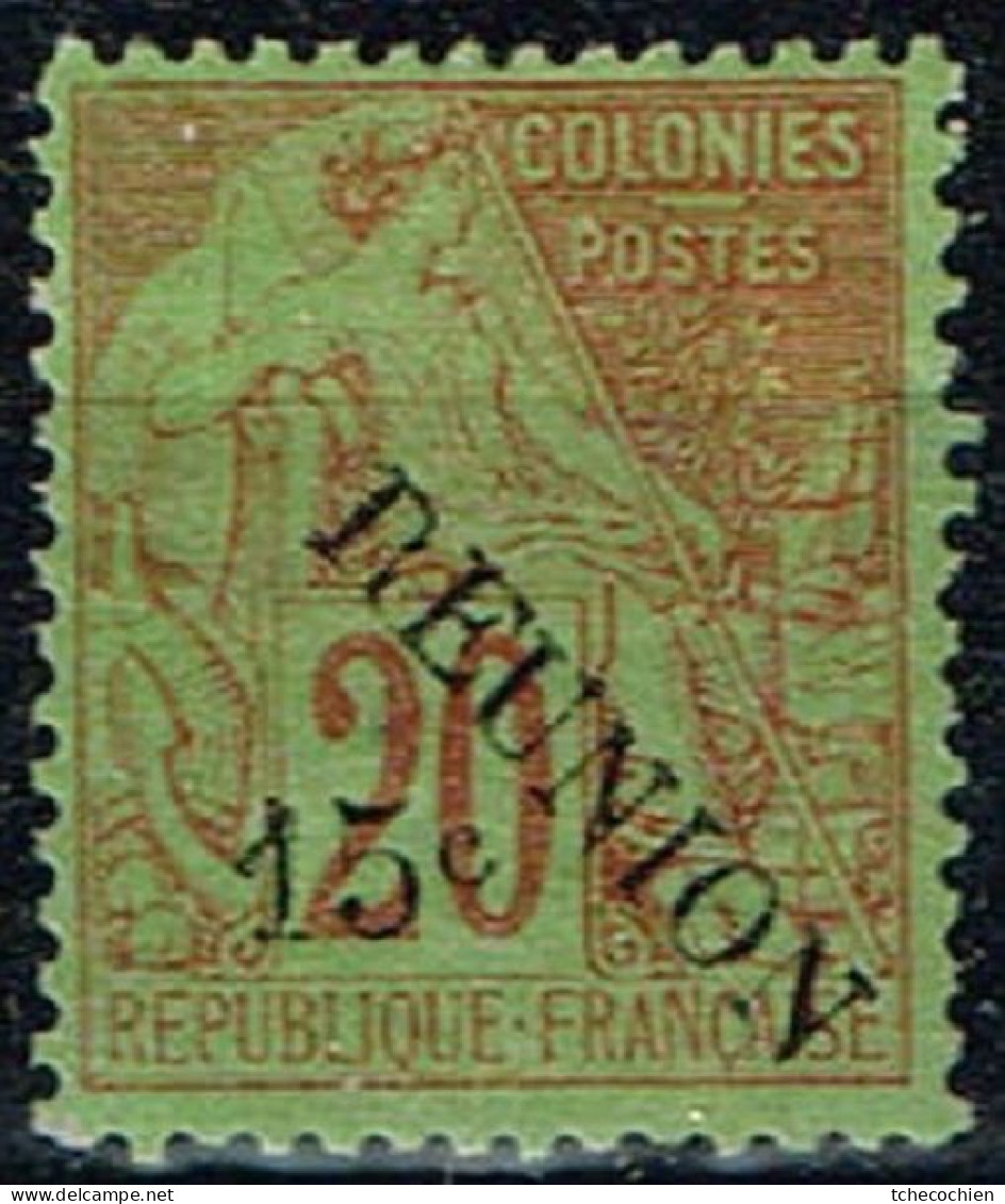 Réunion - 1891 - Y&T N° 30*, Neuf Avec Trace De Charnière. Petite Adhérence Et Léger Aminci - Neufs