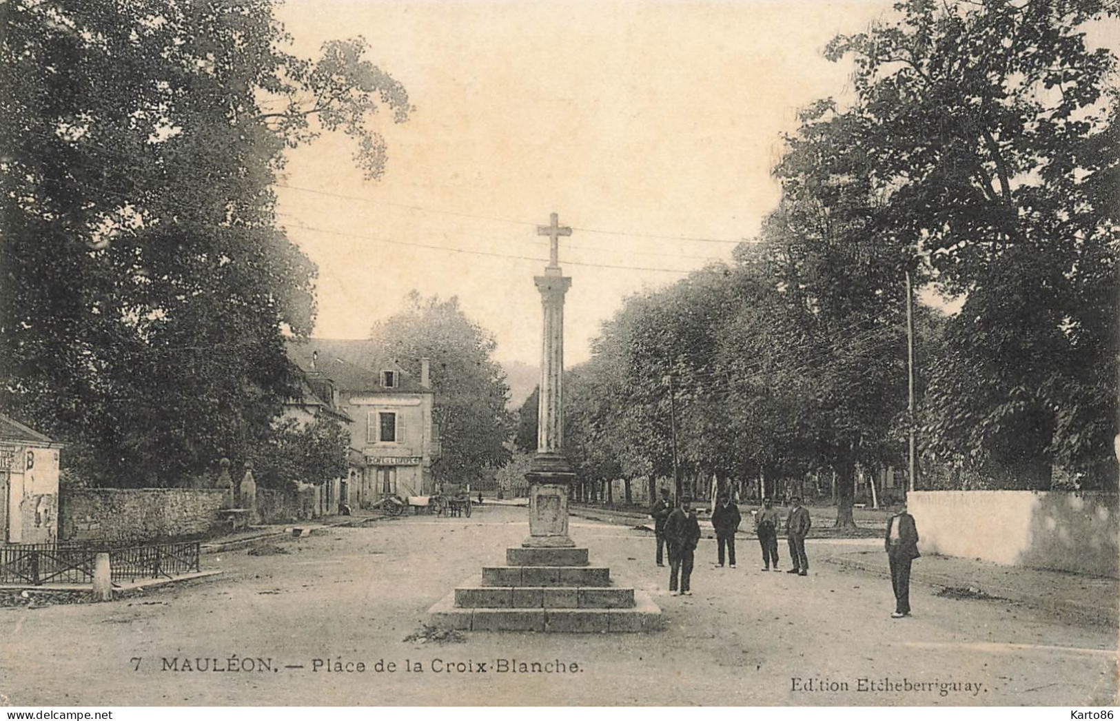 Mauléon * 1907 * Place De La Croix Blanche * Villageois Café De L'Europe - Mauleon Licharre