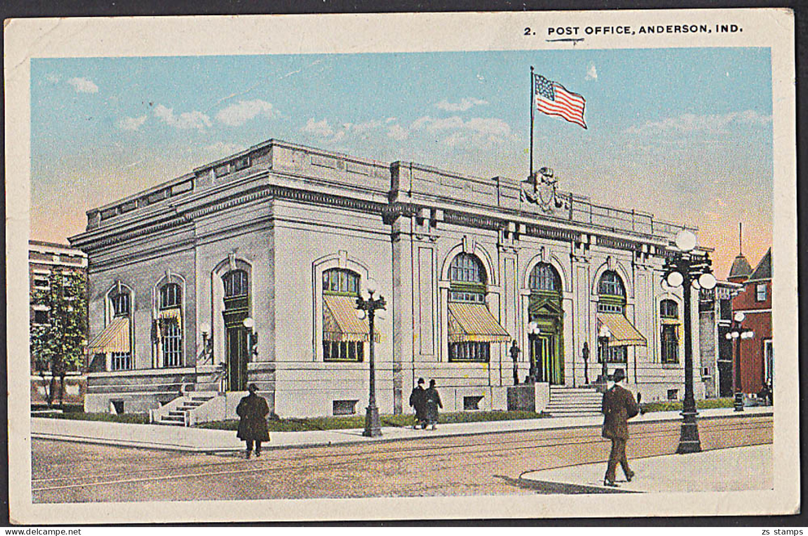 Anderson IND. Postoffice CAK 1922 Postgebäude Mit Flagge - Anderson