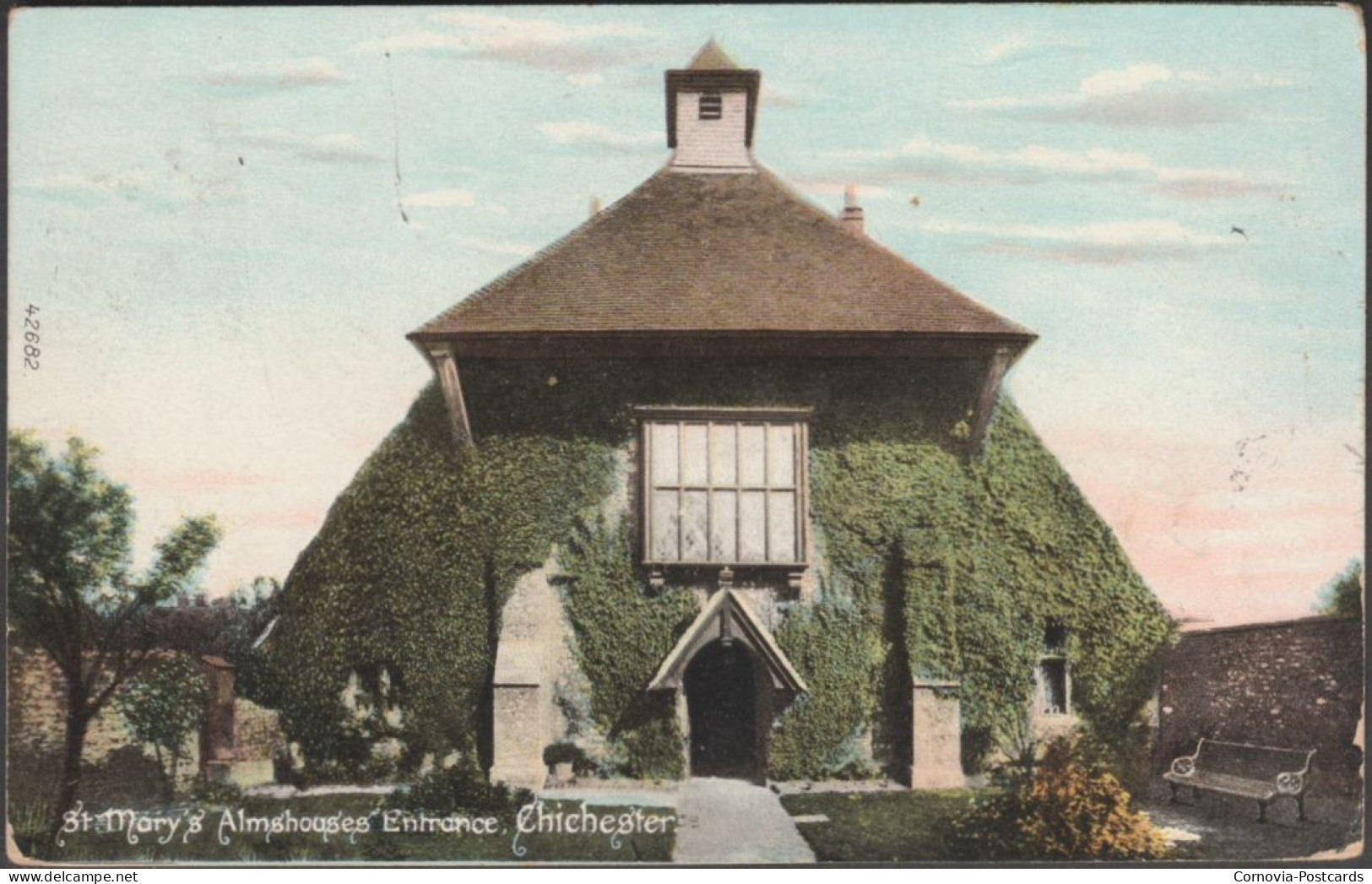 St Mary's Almshouses Entrance, Chichester, Sussex, 1910 - Frith's Postcard - Chichester