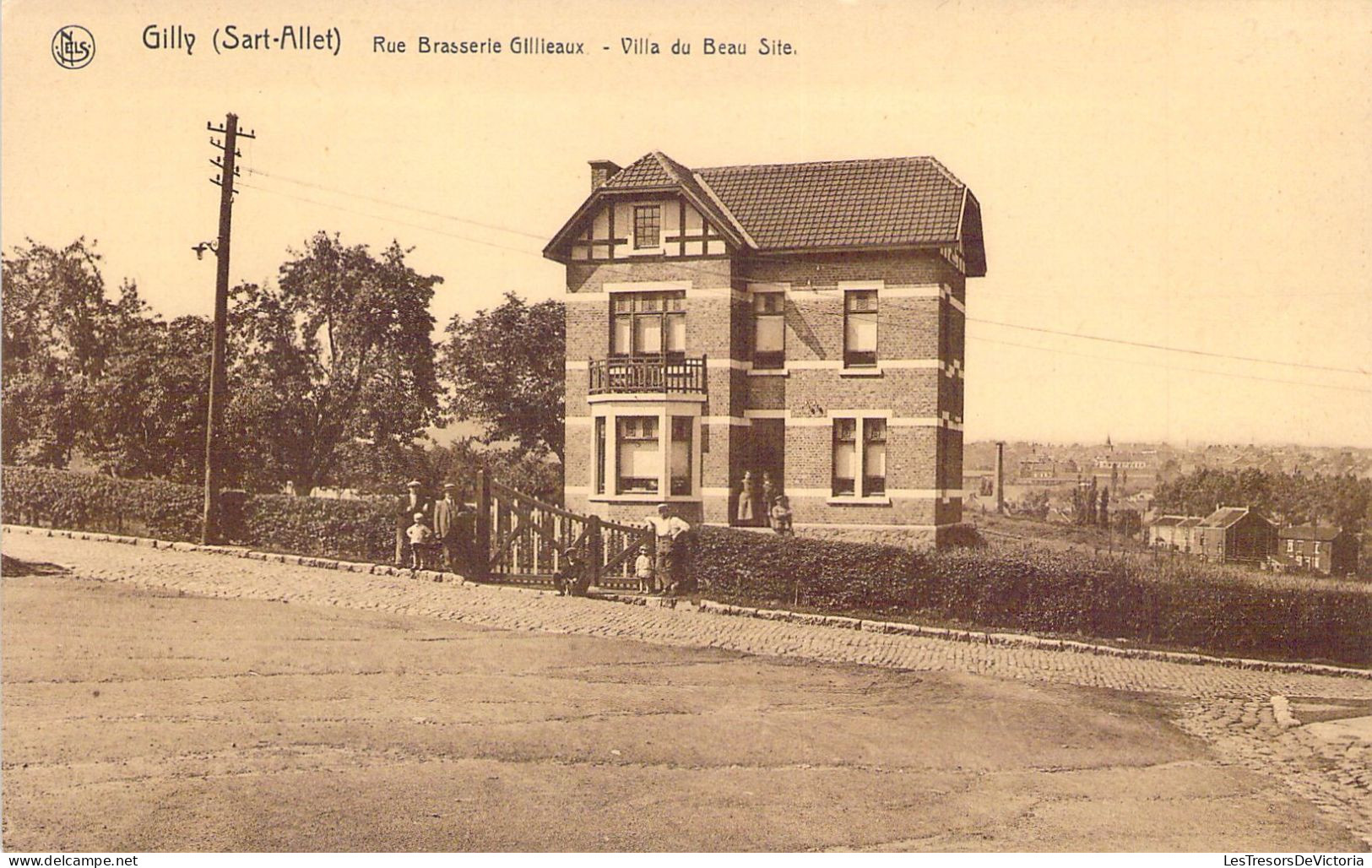 BELGIQUE - GILLY - Rue Brasserie Gillieaux - Villa Du Beau Site - Carte Postale Ancienne - Charleroi