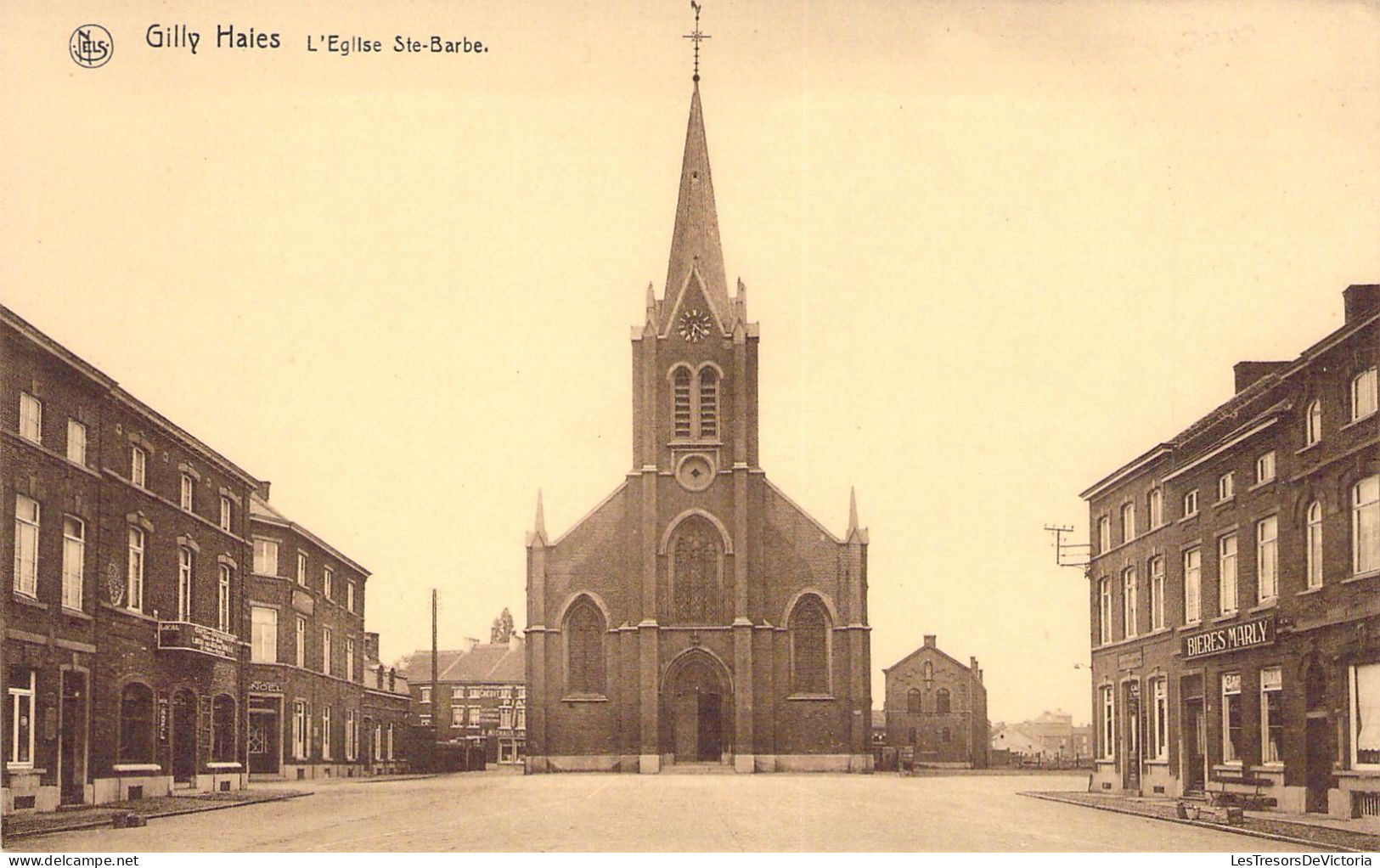 BELGIQUE - GILLY - Eglise Ste Barbe - Carte Postale Ancienne - Charleroi