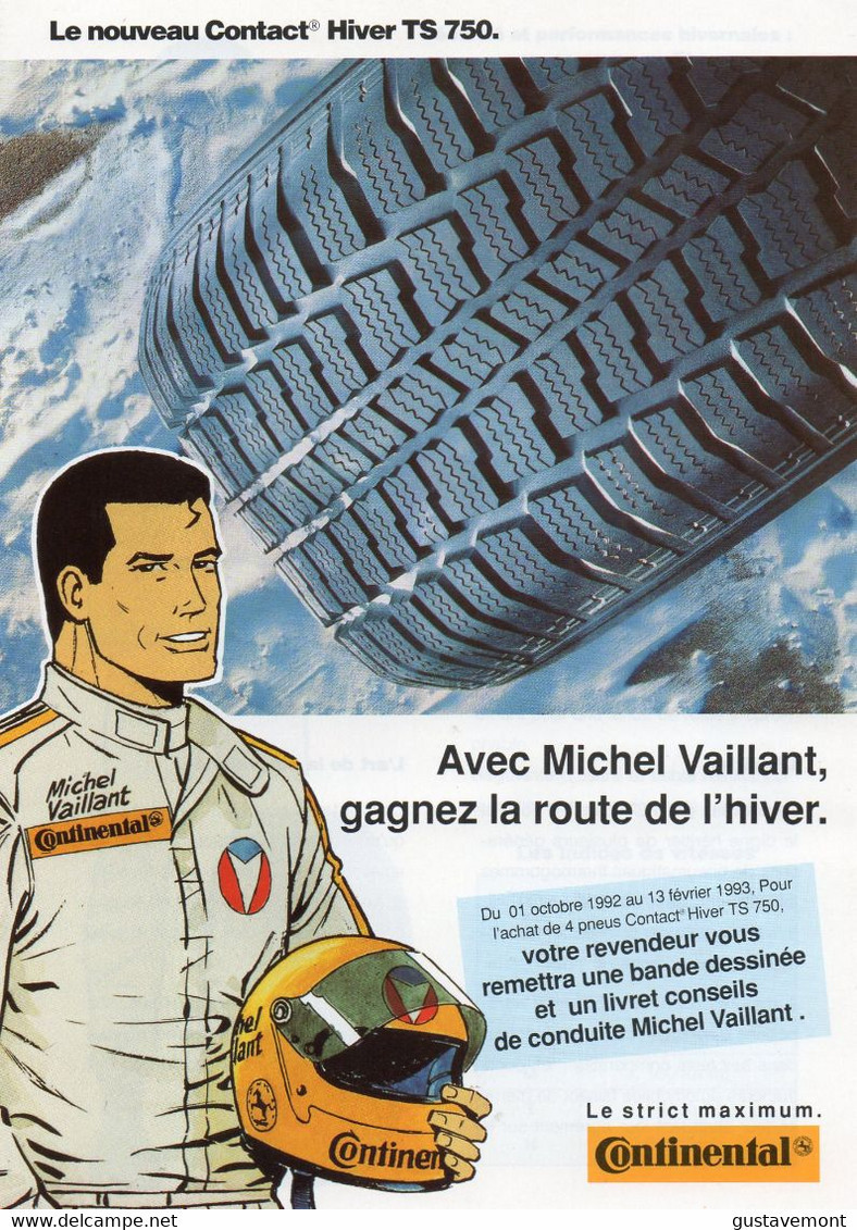 Michel Vaillant Plaquette Publicitaire Pneu Continental Contact Hiver TS 750 - Michel Vaillant