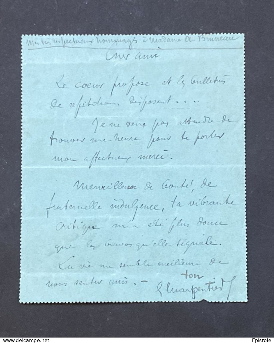 Gustave CHARPENTIER – Belle Lettre Autographe Signée Au Compositeur Alfred Bruneau - Schilders & Beeldhouwers