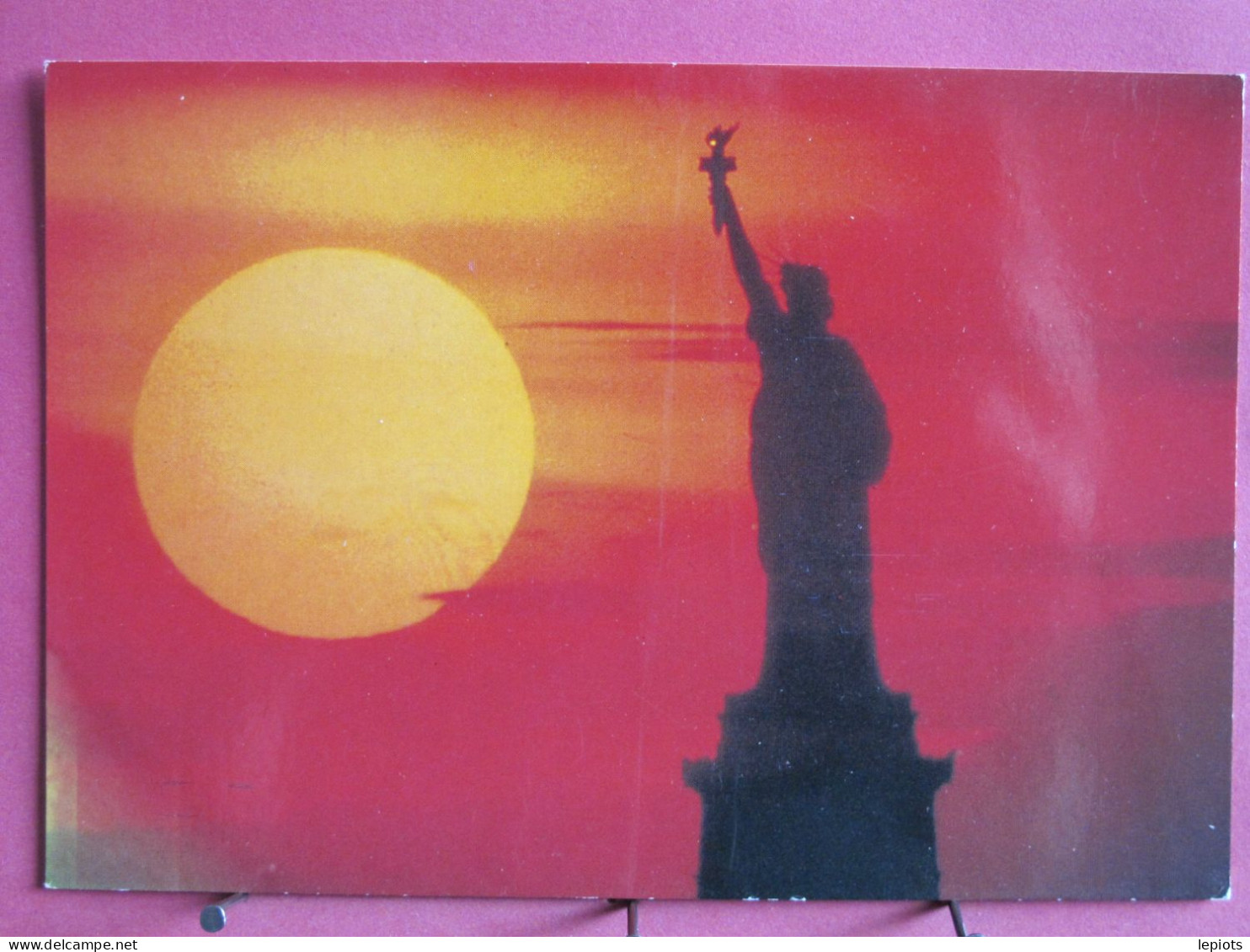 USA - New York - The Statue Of Liberty At Sunset - R/verso - Statue Of Liberty