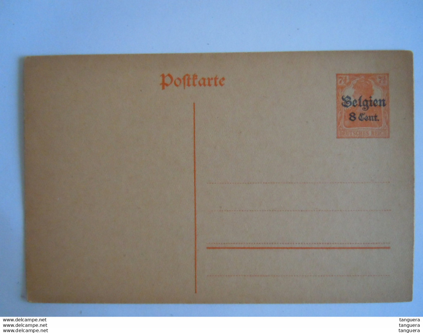 Belgique Entier Postwaardestuk Generaal Gouvernement Postkarte Nr.10 Belgien 8 Cent Op 7,5 Pf 1916 Mint - Deutsche Besatzung