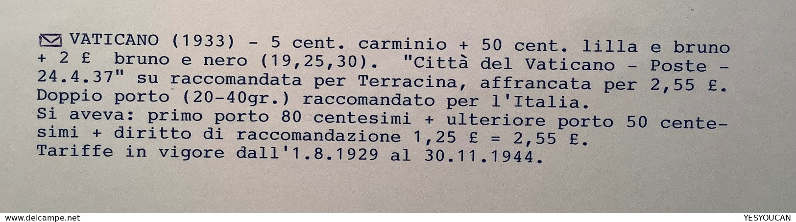 Sa.30, 19, 25 1933 2L Lettera De 1937 (Vatican Vaticano Italia Cover Lettre Christian Religion Pope Pio XI Pape - Cartas & Documentos