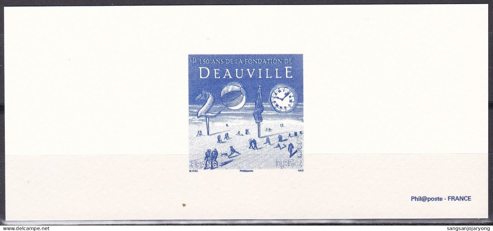 France Sc3818 Tourism, Deauville 150th Anniversary, Clock, Horloge, Deluxe Sheet - Horlogerie