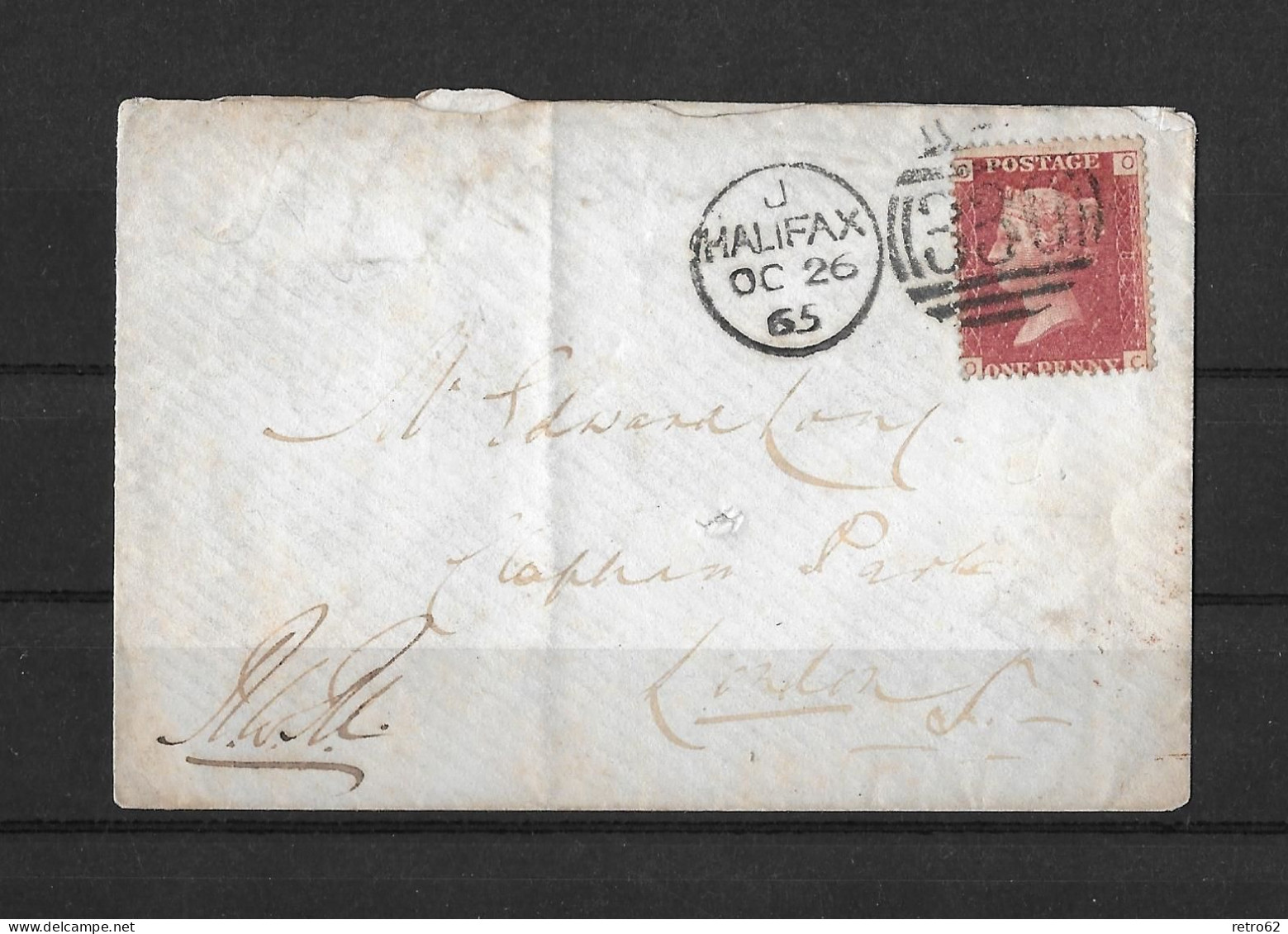 1865 GREAT BRITAIN ► Letter From Halifax Nach London - Cartas