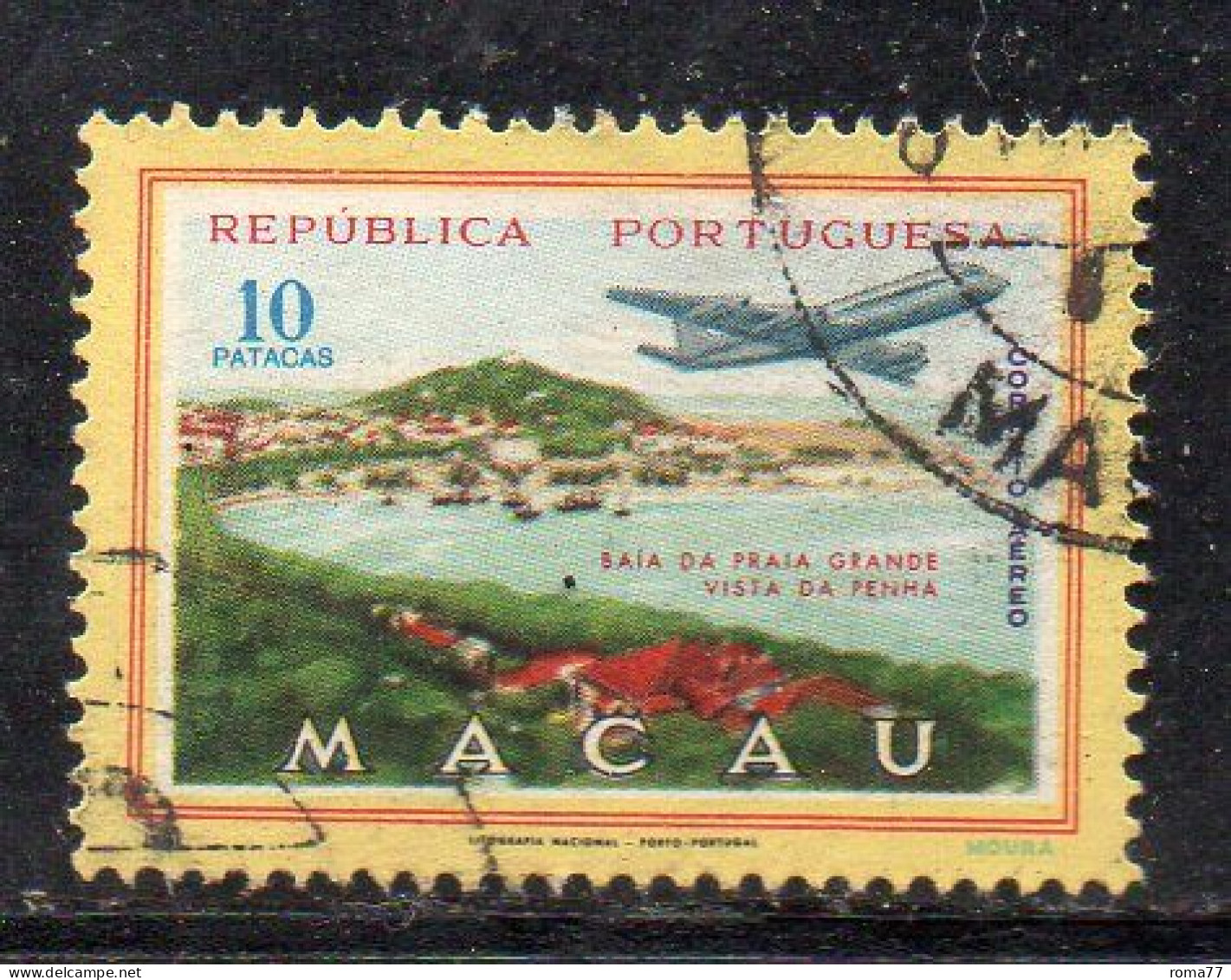 MONK306 - MACAU MACAO , Posta Aerea Il 10 Patacas Usato - Luftpost