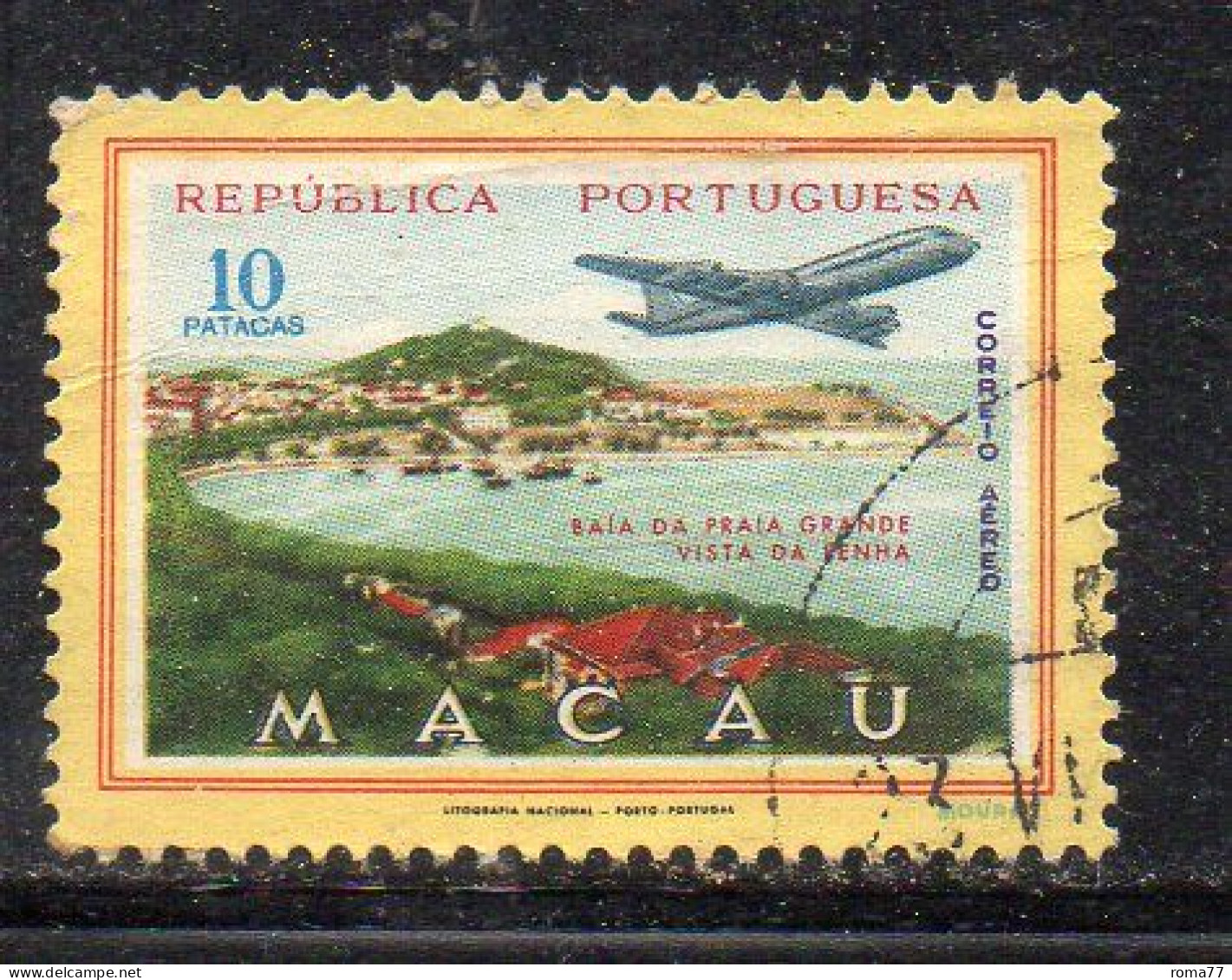 MONK309 - MACAU MACAO , Posta Aerea Il 10 Patacas Usato - Posta Aerea