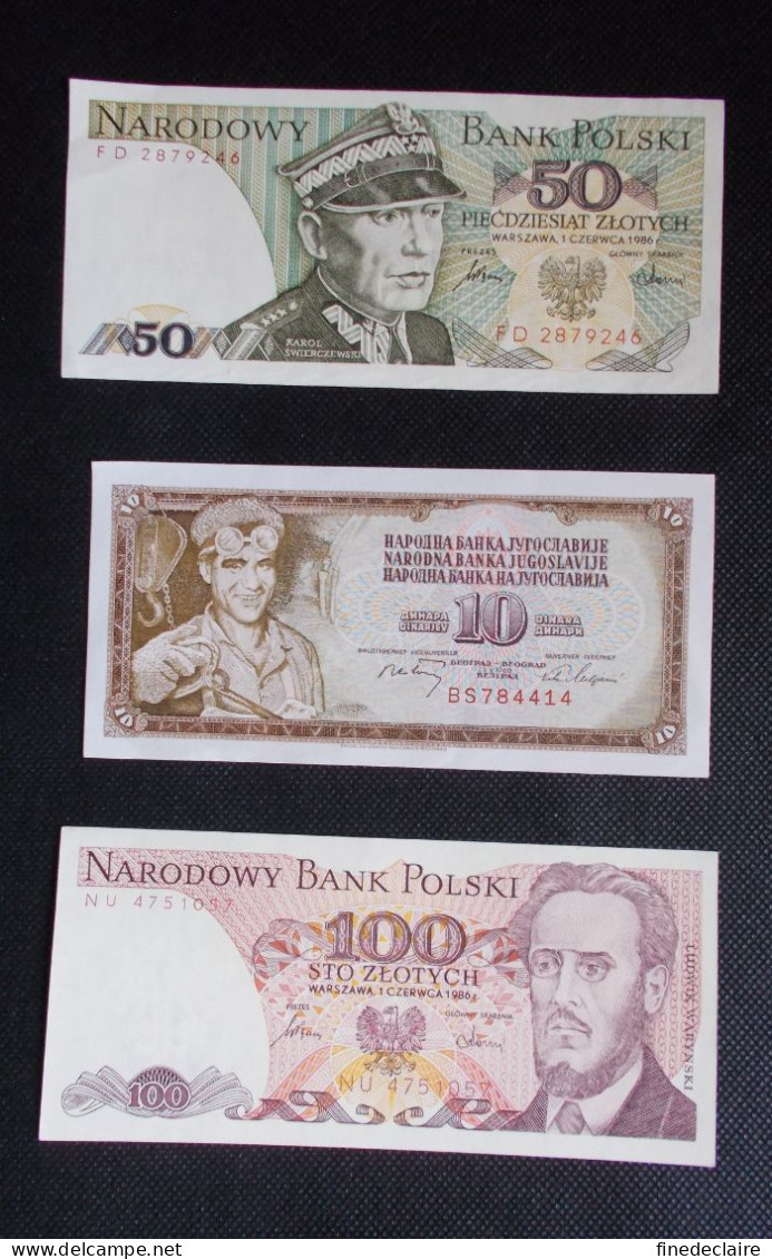 Lot De 3 Billets  - Pologne, Yougoslavie - Ploski, Jugoslavije - Lots & Kiloware - Banknotes