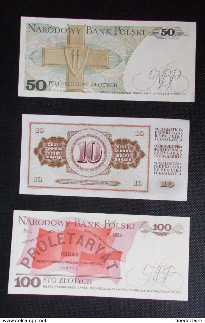 Lot De 3 Billets  - Pologne, Yougoslavie - Ploski, Jugoslavije - Lots & Kiloware - Banknotes