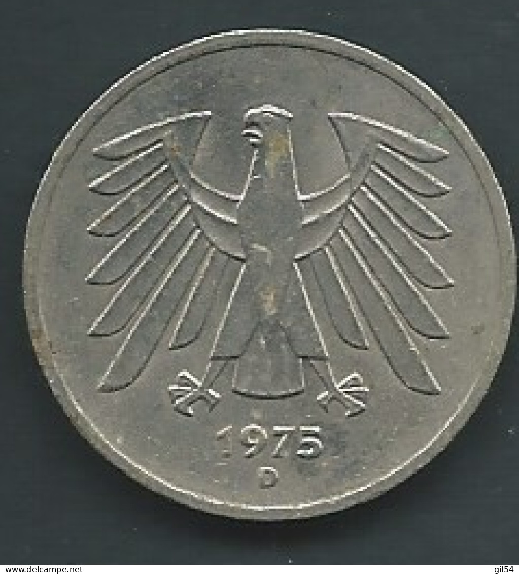 Monnaie, Allemagne, 5 Mark, 1975 - Laupi 15606 - 5 Mark