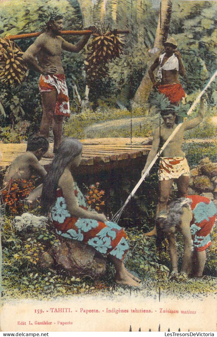 FRANCE - Tahiti - Papeete - Indigènes Tahitiens - Carte Postale Ancienne - Polynésie Française