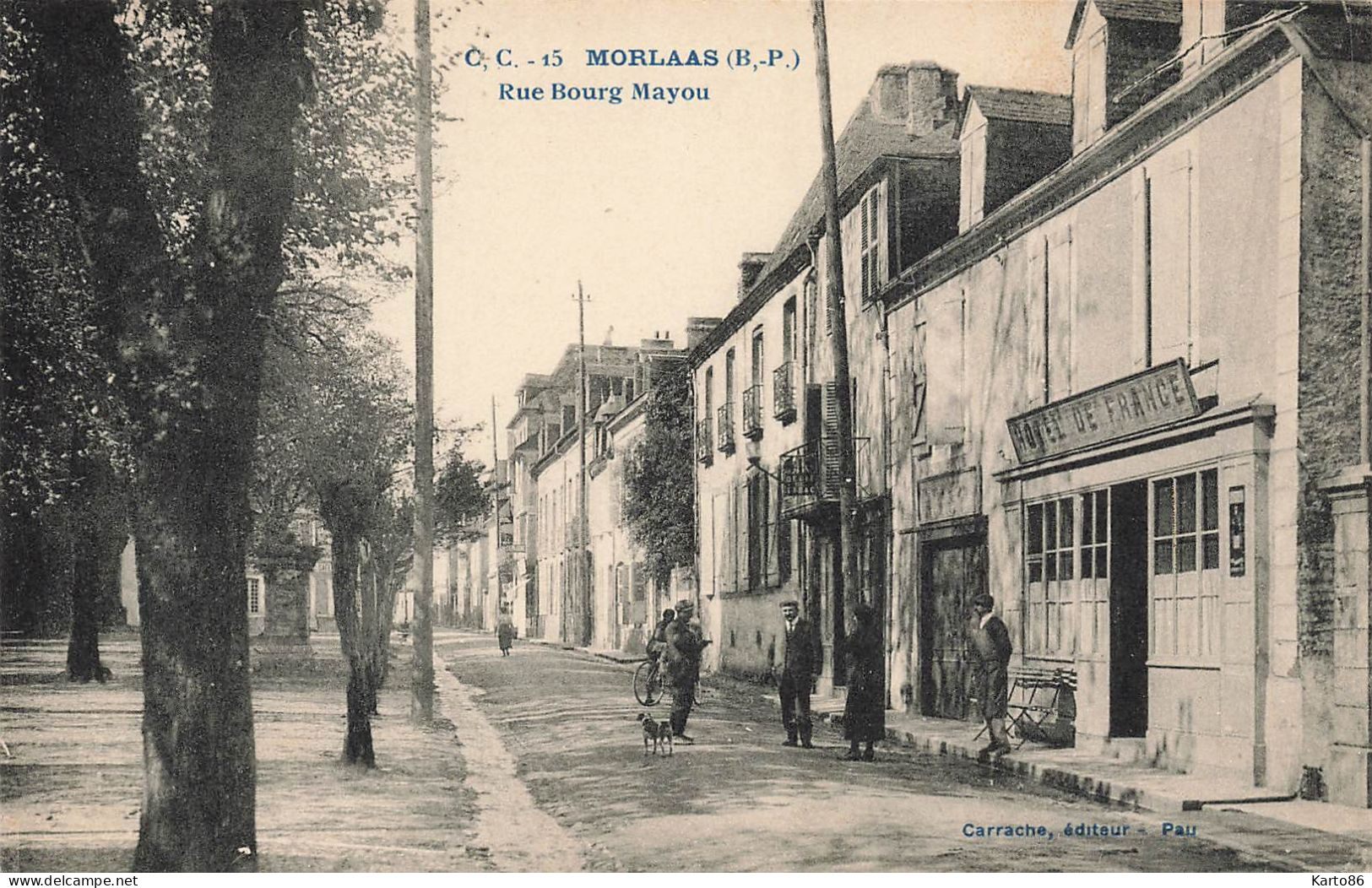 Morlaas * Rue Bourg Mayou * Hôtel De France * Villageois - Morlaas