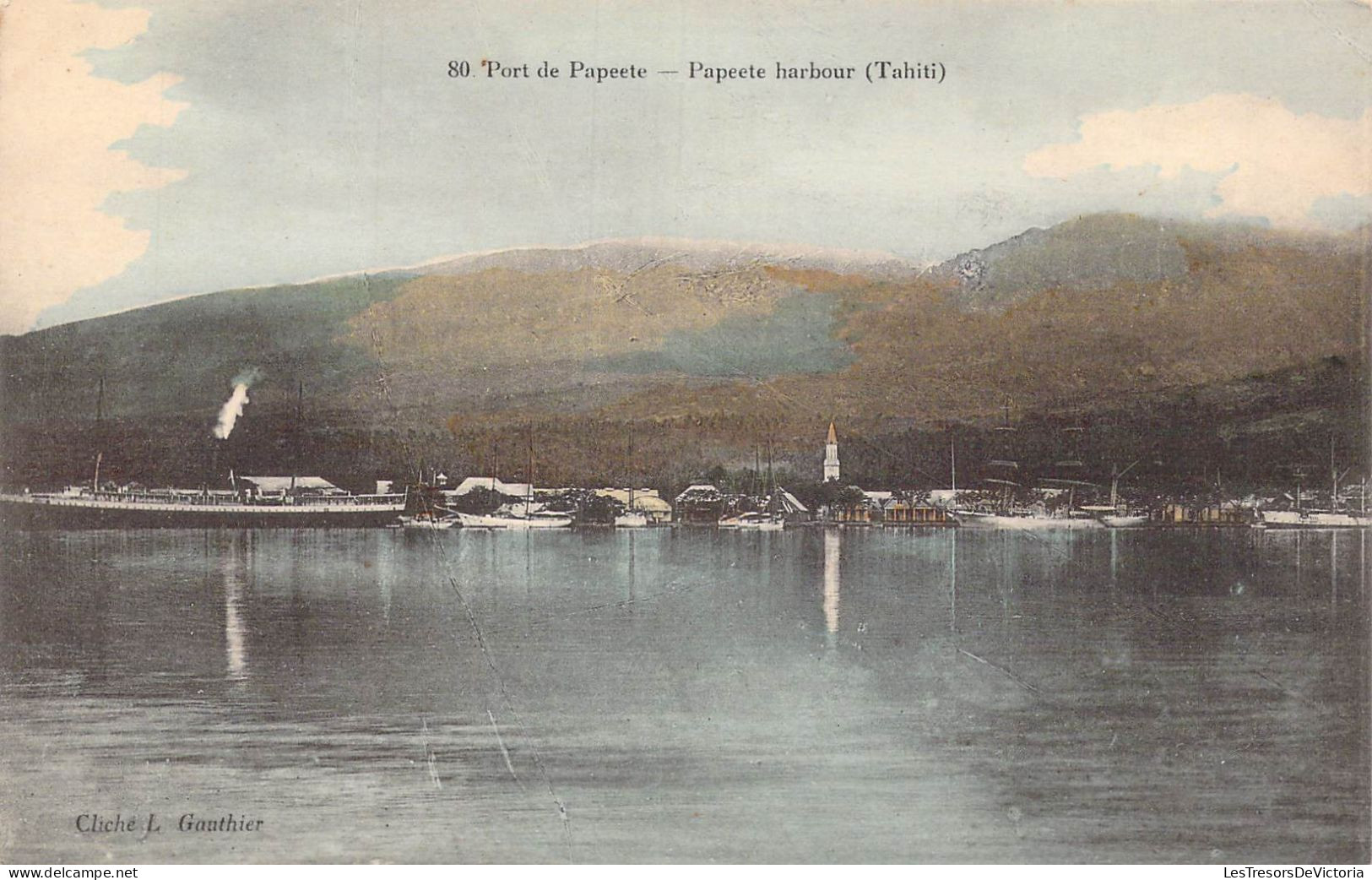 FRANCE - Polynésie Française - Tahiti - Port De Papeete - Colorisé Rare - Carte Postale Ancienne - Polynésie Française