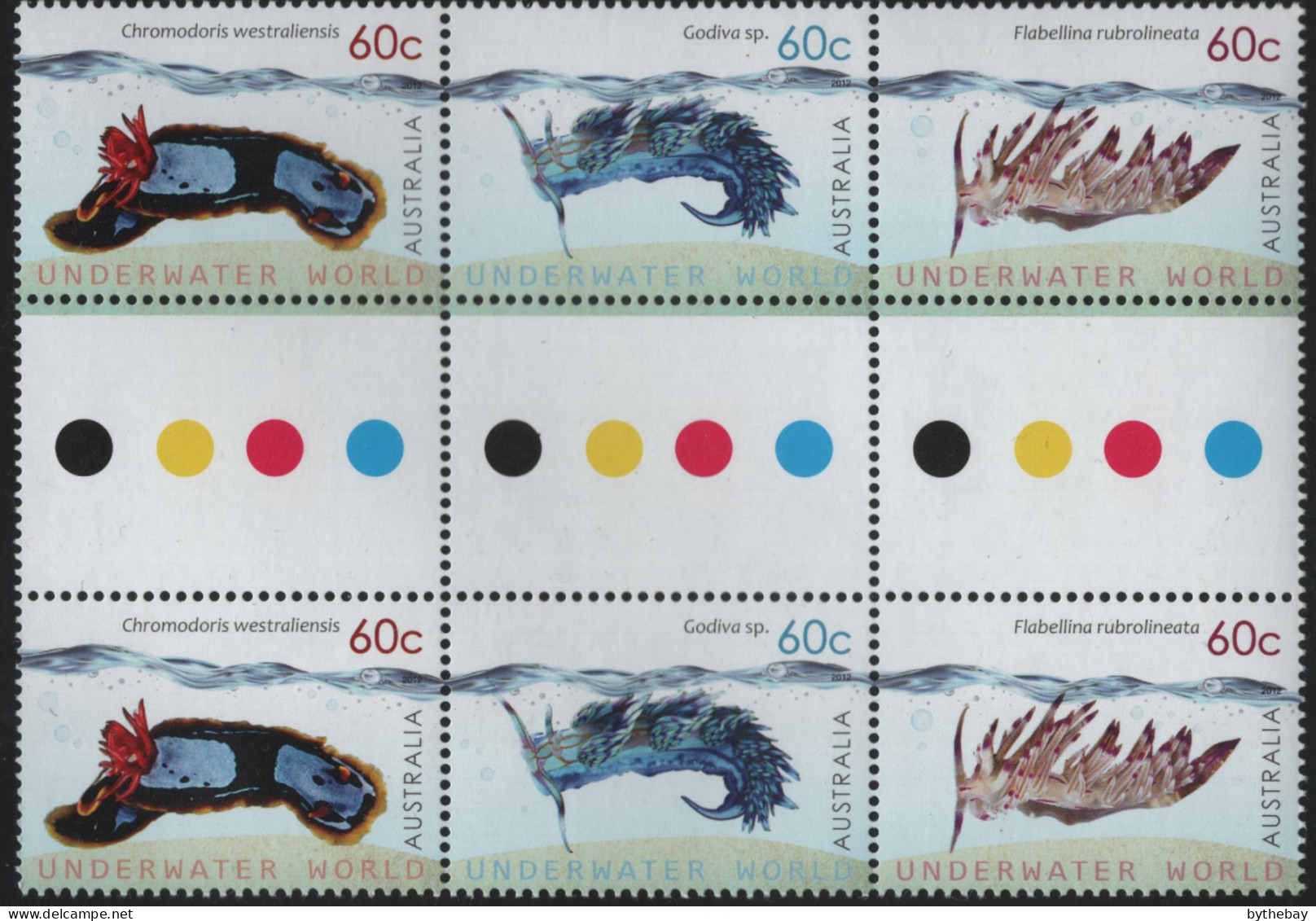 Australia 2012 MNH Sc 3699-3701 60c Nudibranchs Gutter - Mint Stamps