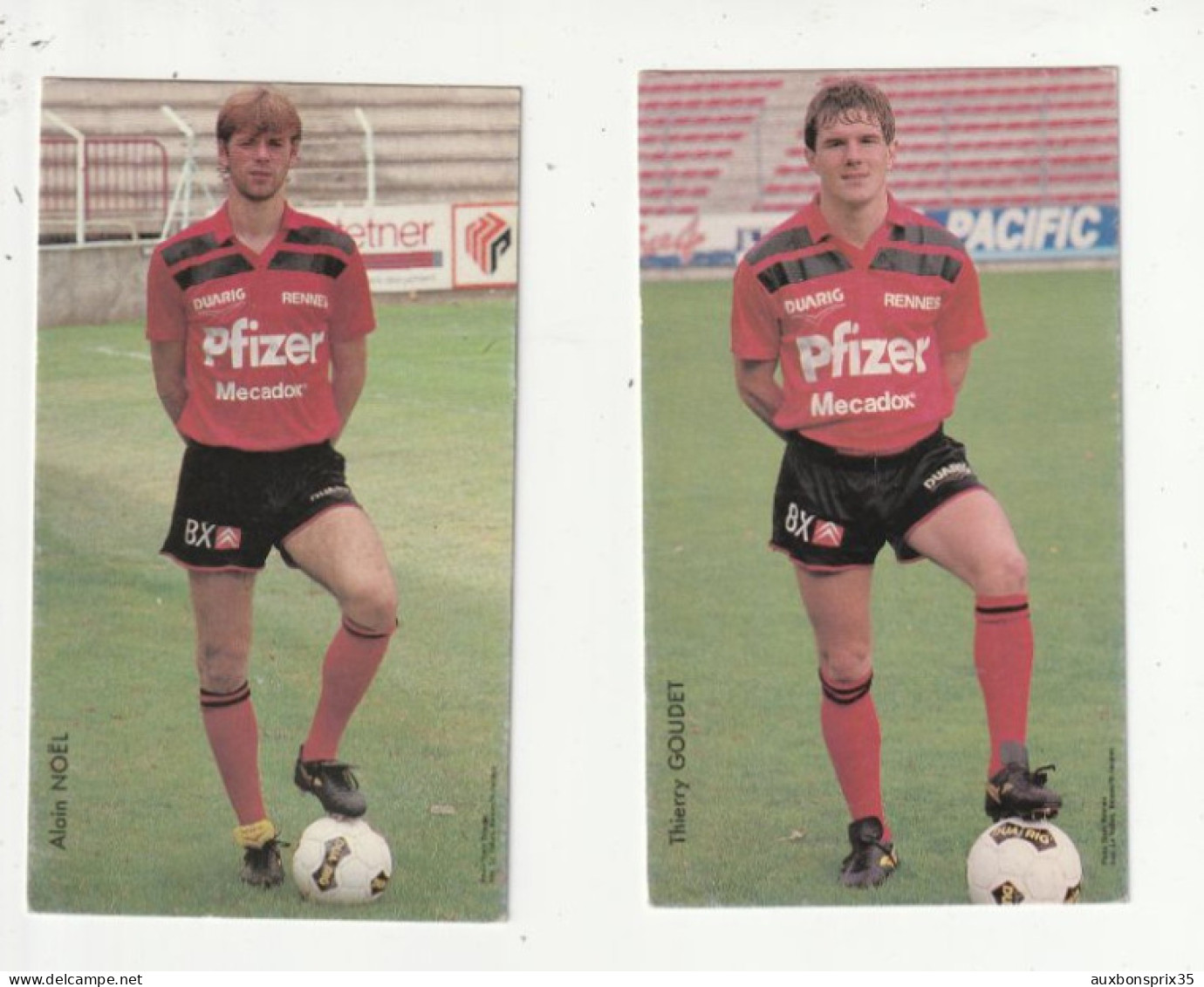 FOOTBALL - 2 PHOTOS JOUEURS STADE RENNAIS - THIERRY GOUDET ET ALAIN NOEL - PHOTO STADE RENNAIS - Fútbol