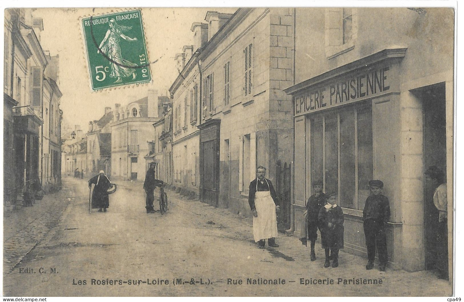 49    LES  ROSIERS - SUR - LOIRE    RUE   NATIONALE   EPICERIE   PARISIENNE - Otros & Sin Clasificación