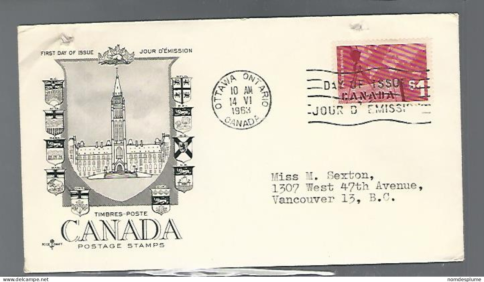 58129) Canada FDC Ottawa Postmark Cancel 1963 - 1961-1970