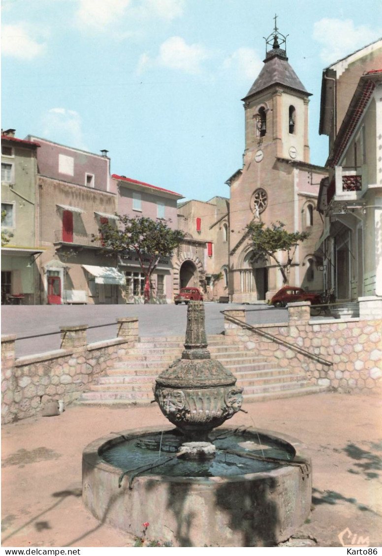 Beaumes De Venise * La Place De L'église Et La Fontaine - Beaumes De Venise