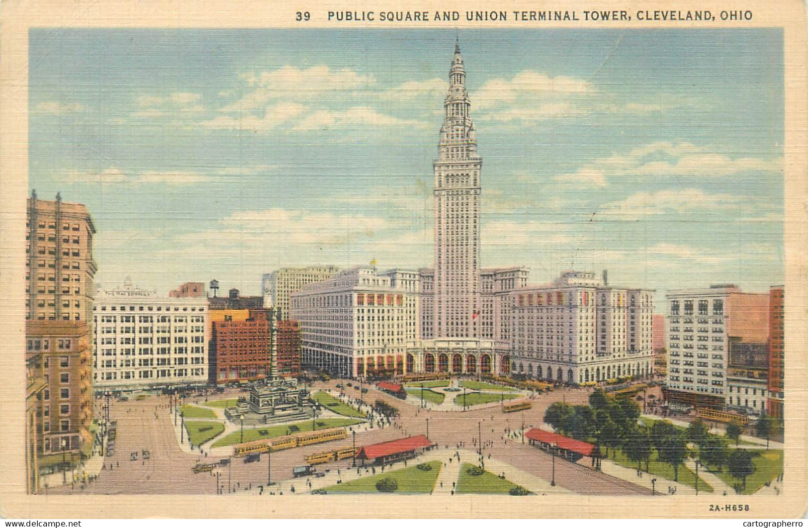 Postcard USA Ohio Cleveland Public Square And Union Terminal Tower - Cleveland